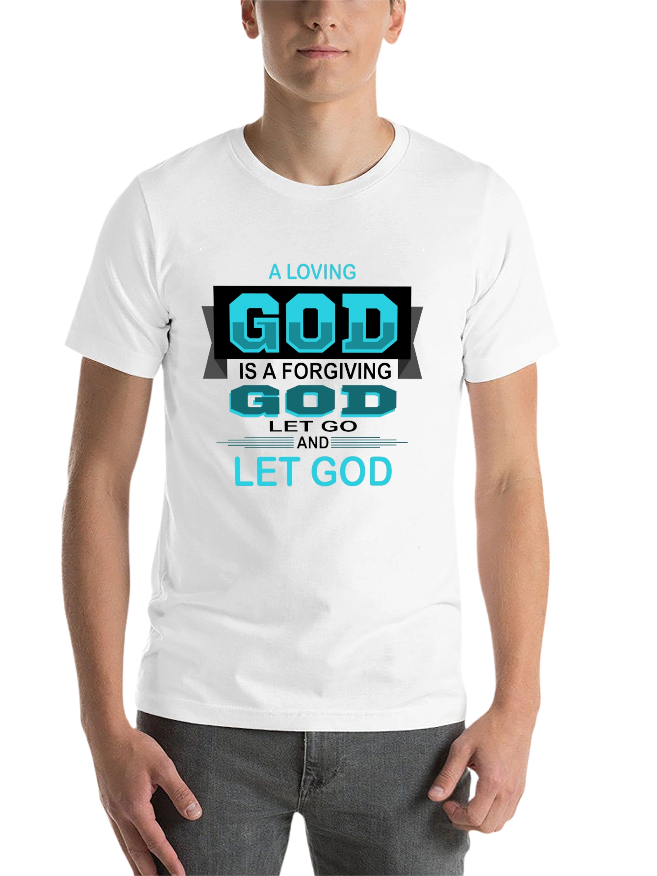 Black A Loving God Graphic T-Shirt view 14