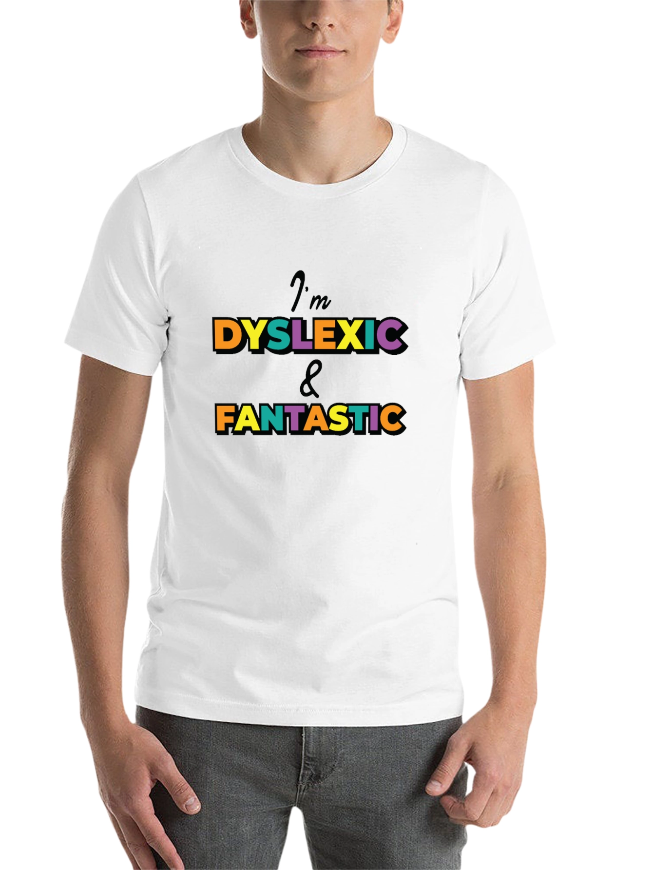Black Dyslexic & Fantastic Graphic T-Shirt view 14