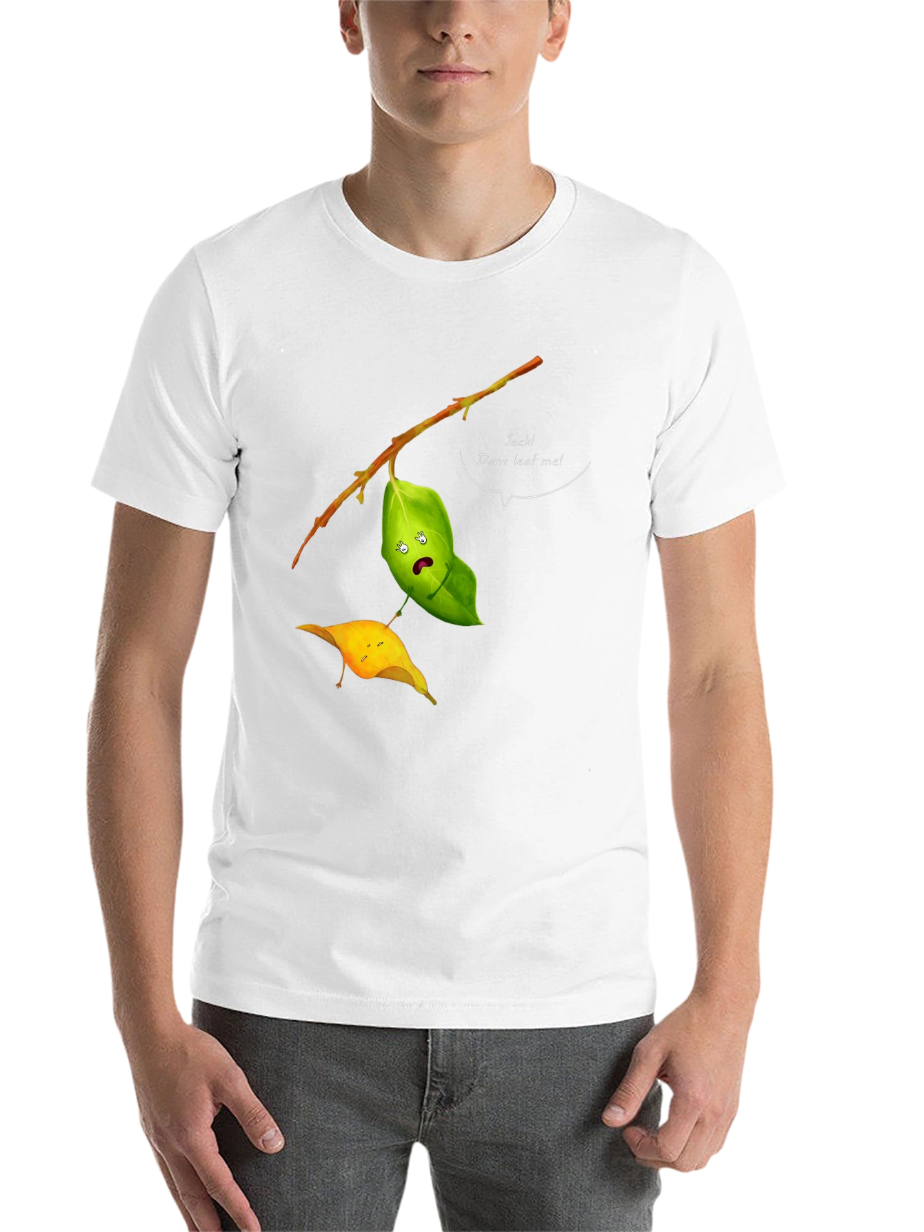 Black Funny Leaf Humor T-Shirt - Jack! Don't Leaf Me view 14