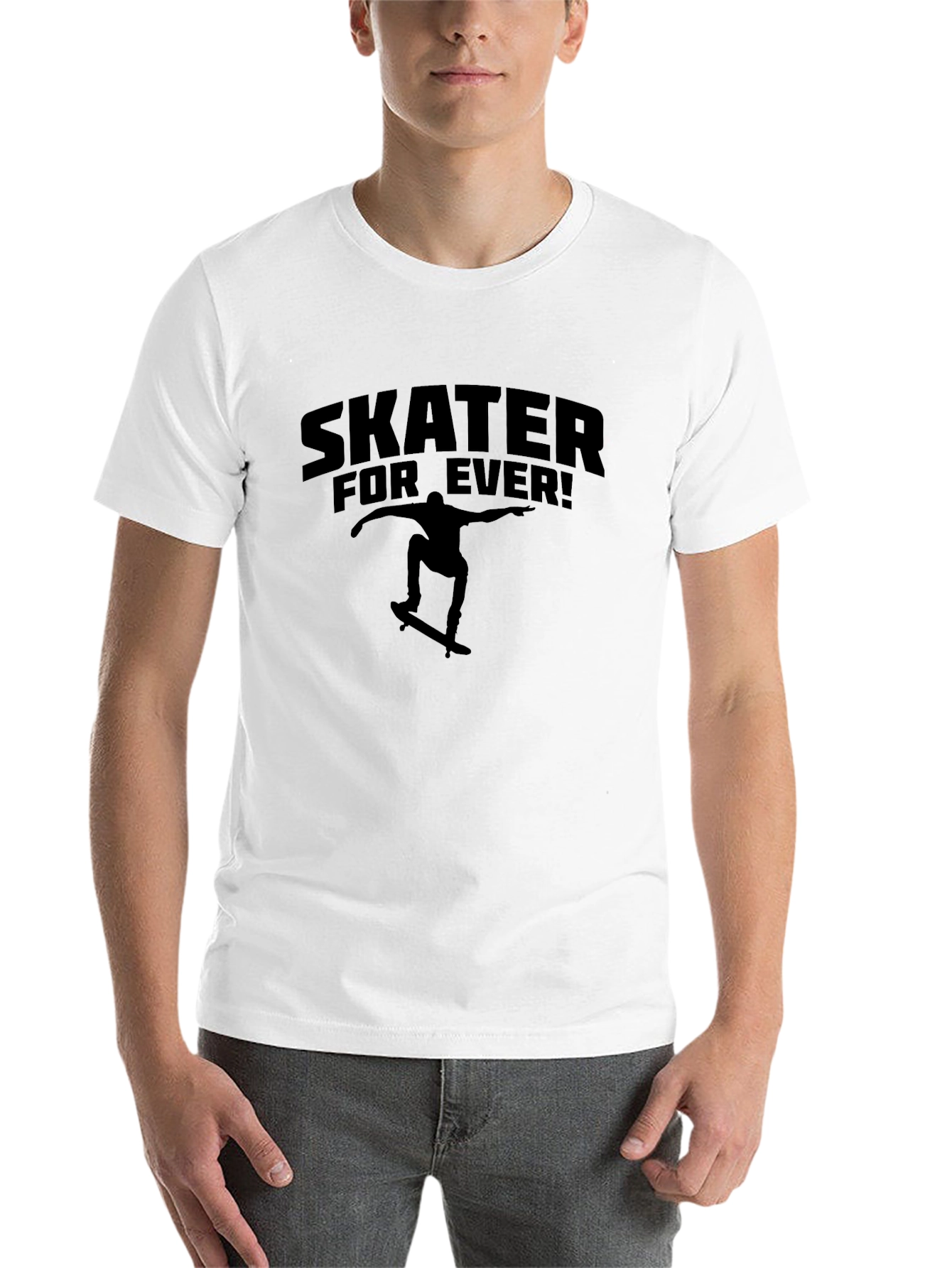 Black Skater Forever Graphic Tee - Cool Skateboarder Design view 14