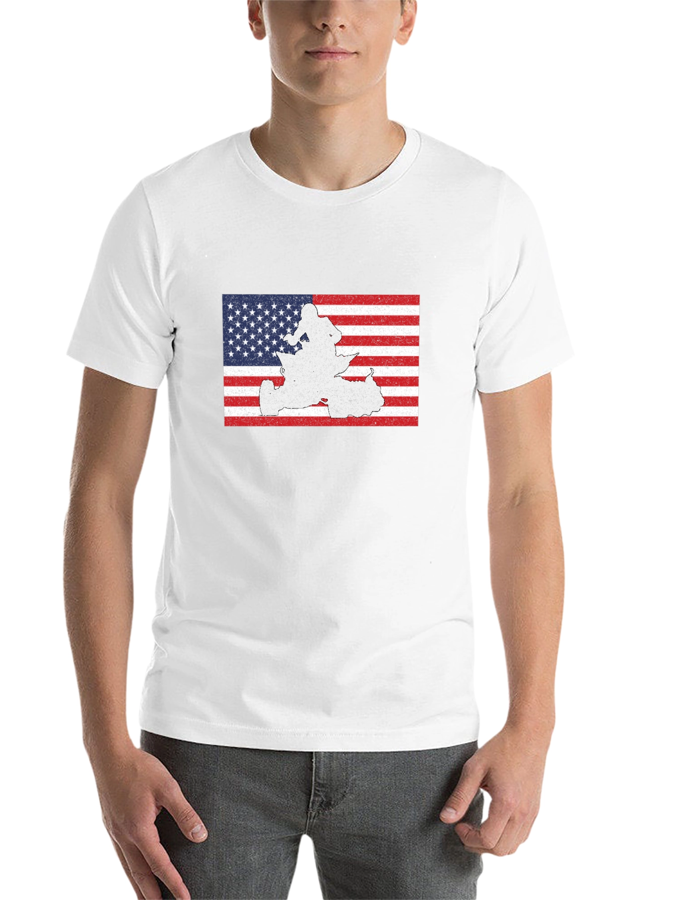 American Flag Snowmobile Graphic T-Shirt - 14