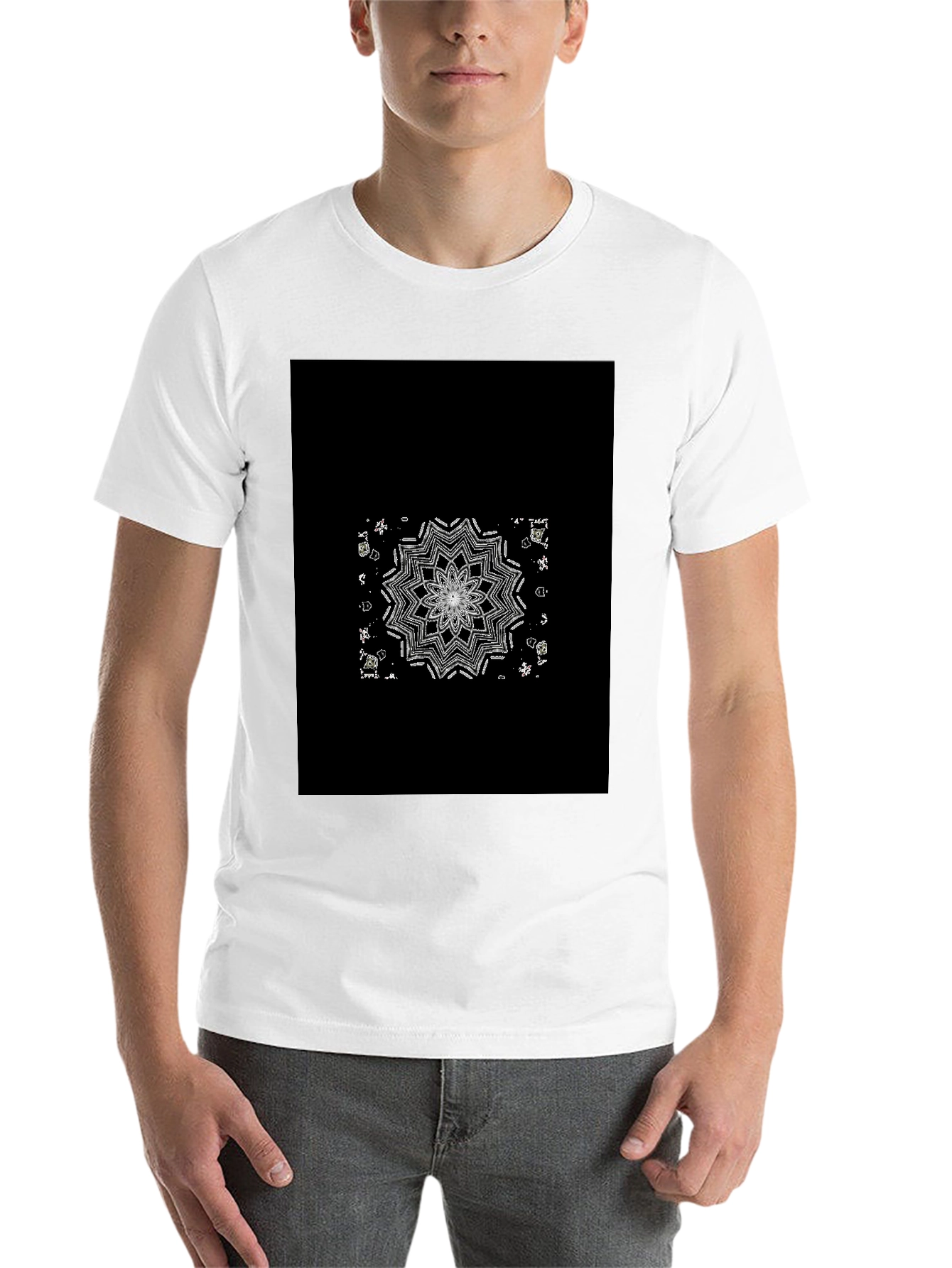 Black Mandala Graphic Tee - Black Cotton Blend view 14