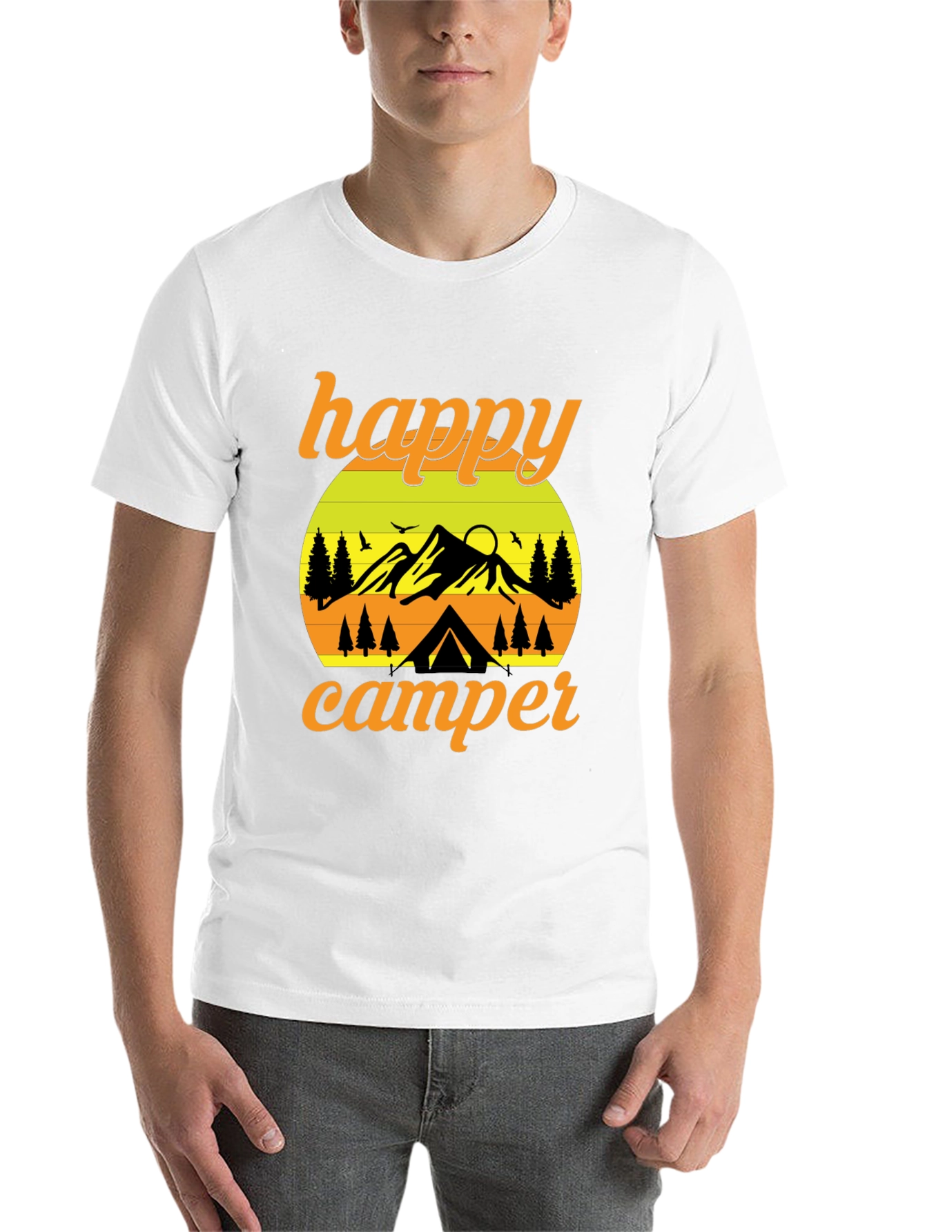 Black Happy Camper Graphic T-Shirt - Outdoor Adventure view 14