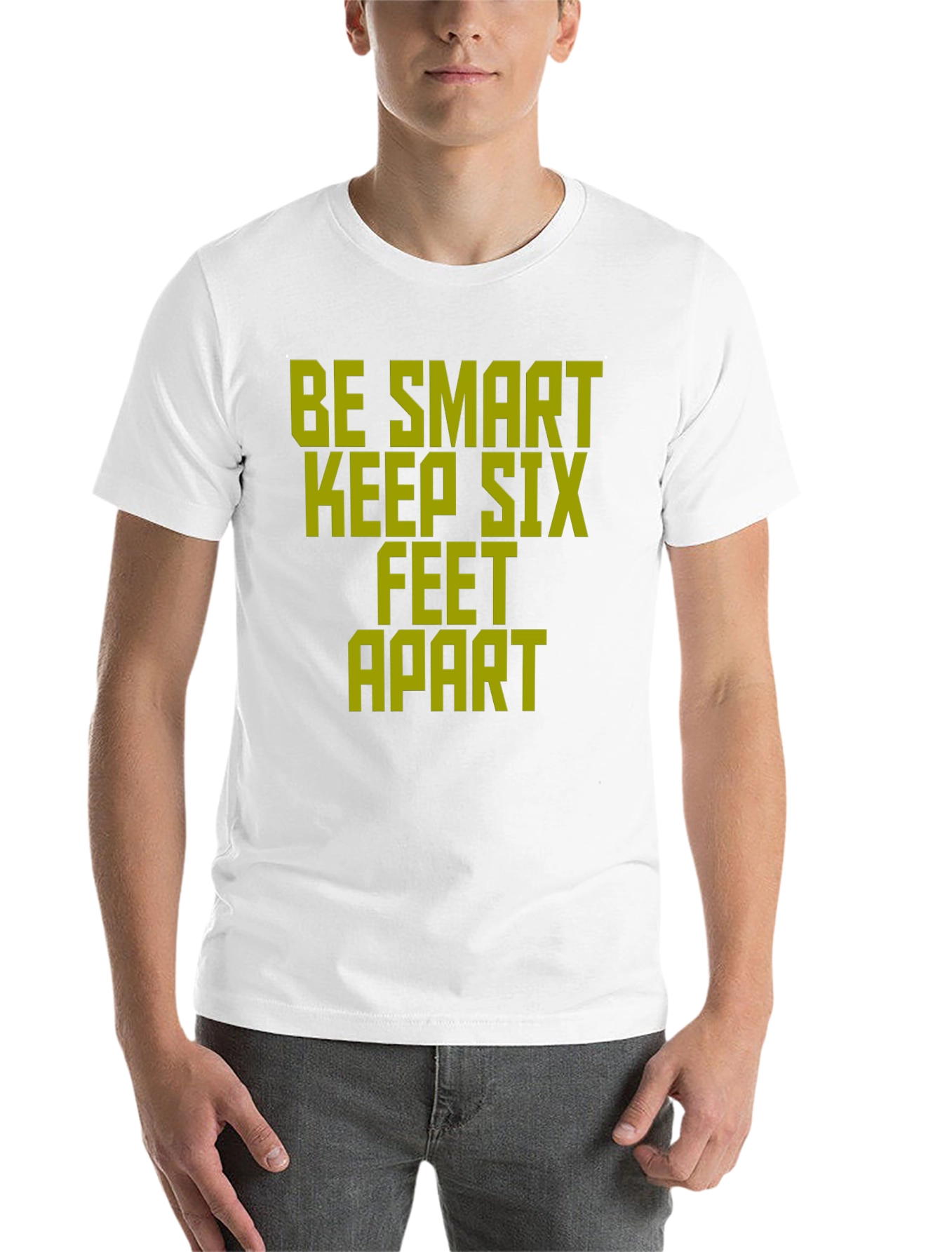 Black Be Smart Keep Six Feet Apart Novelty Graphic T-Shirt view 14