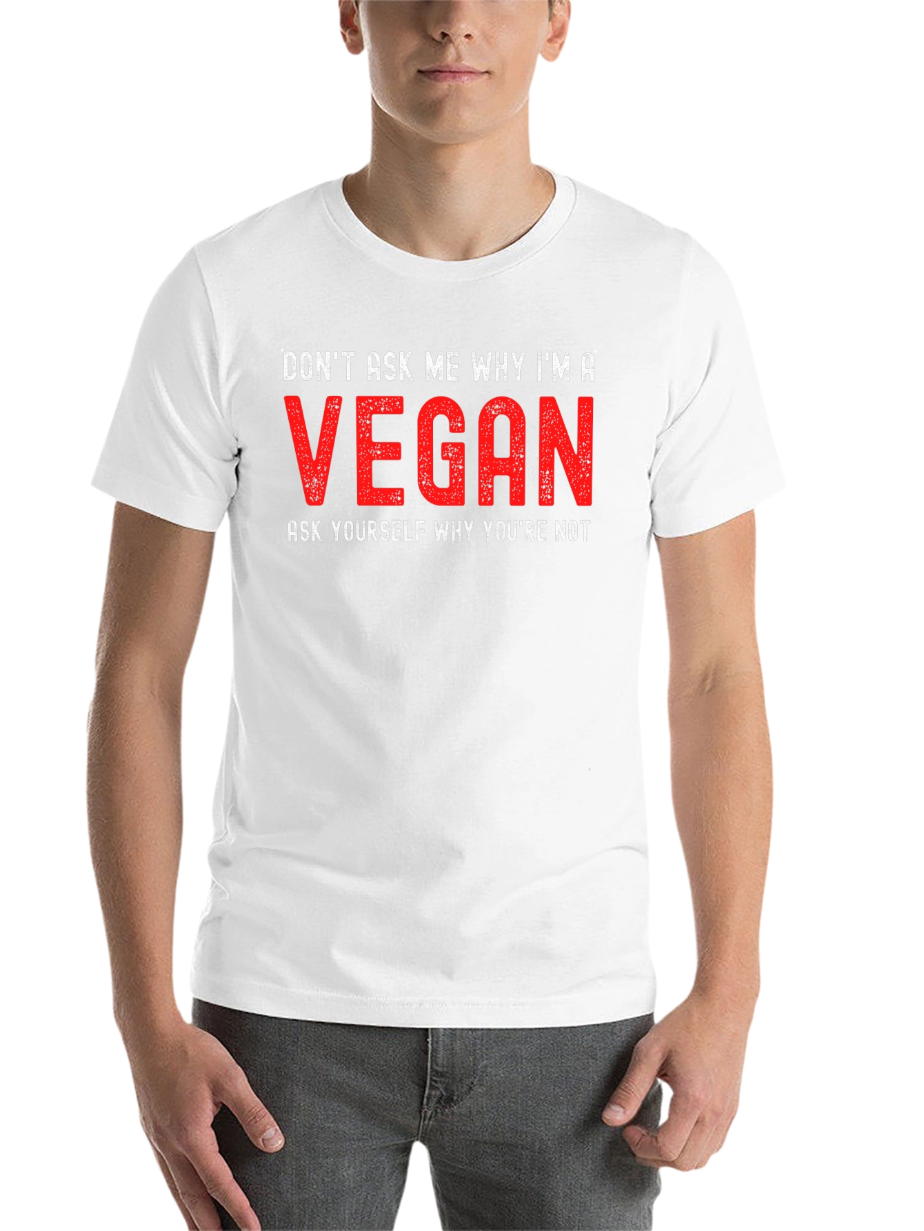 Black Vegan Statement T-Shirt - Don't Ask Me Why view 14