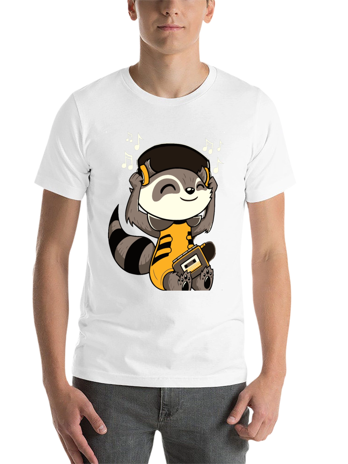 Black Raccoon Music Lover T-Shirt view 14