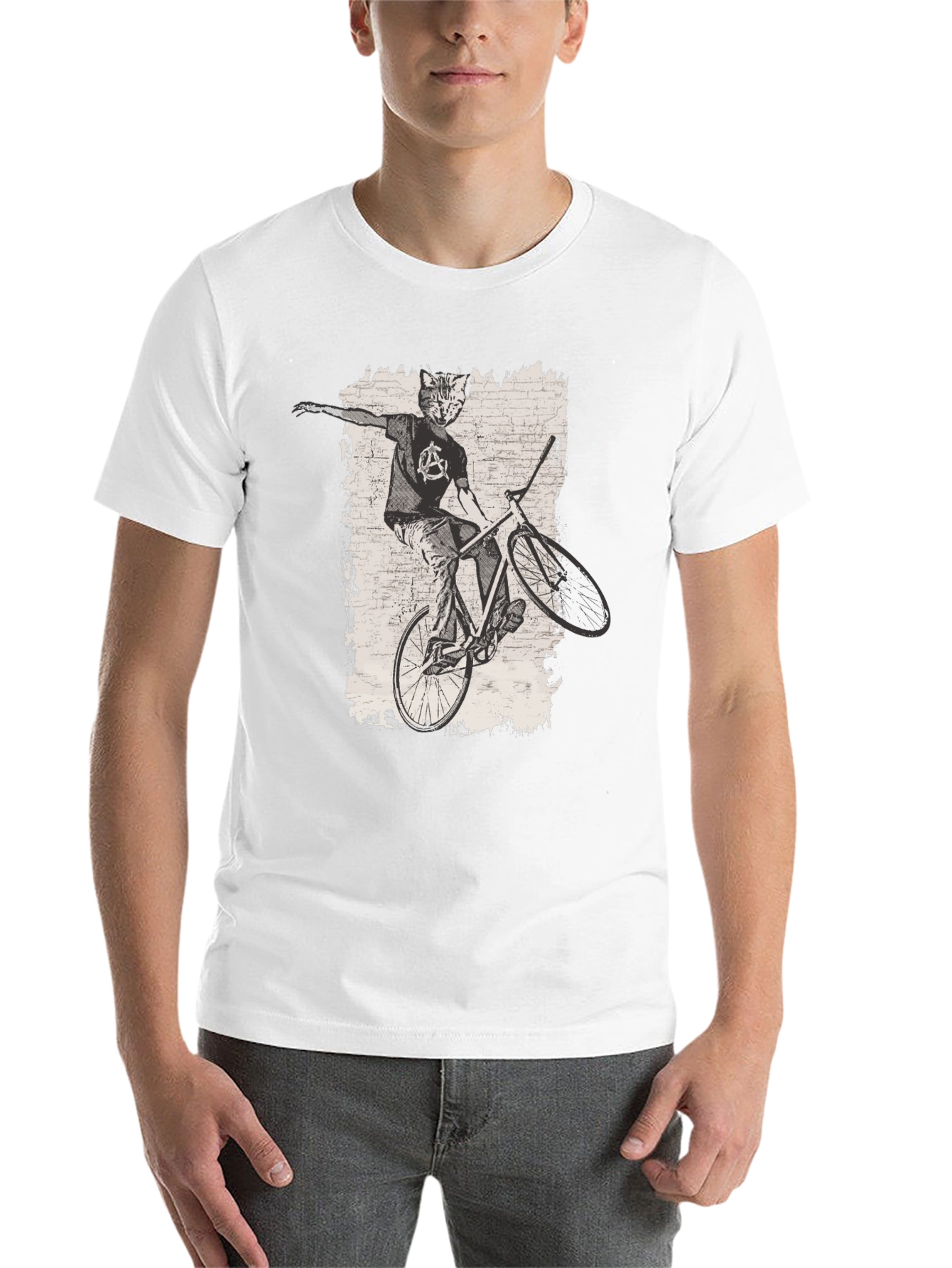 Black Cat Anarchy Biker T-Shirt - Cool Graphic Tee view 14