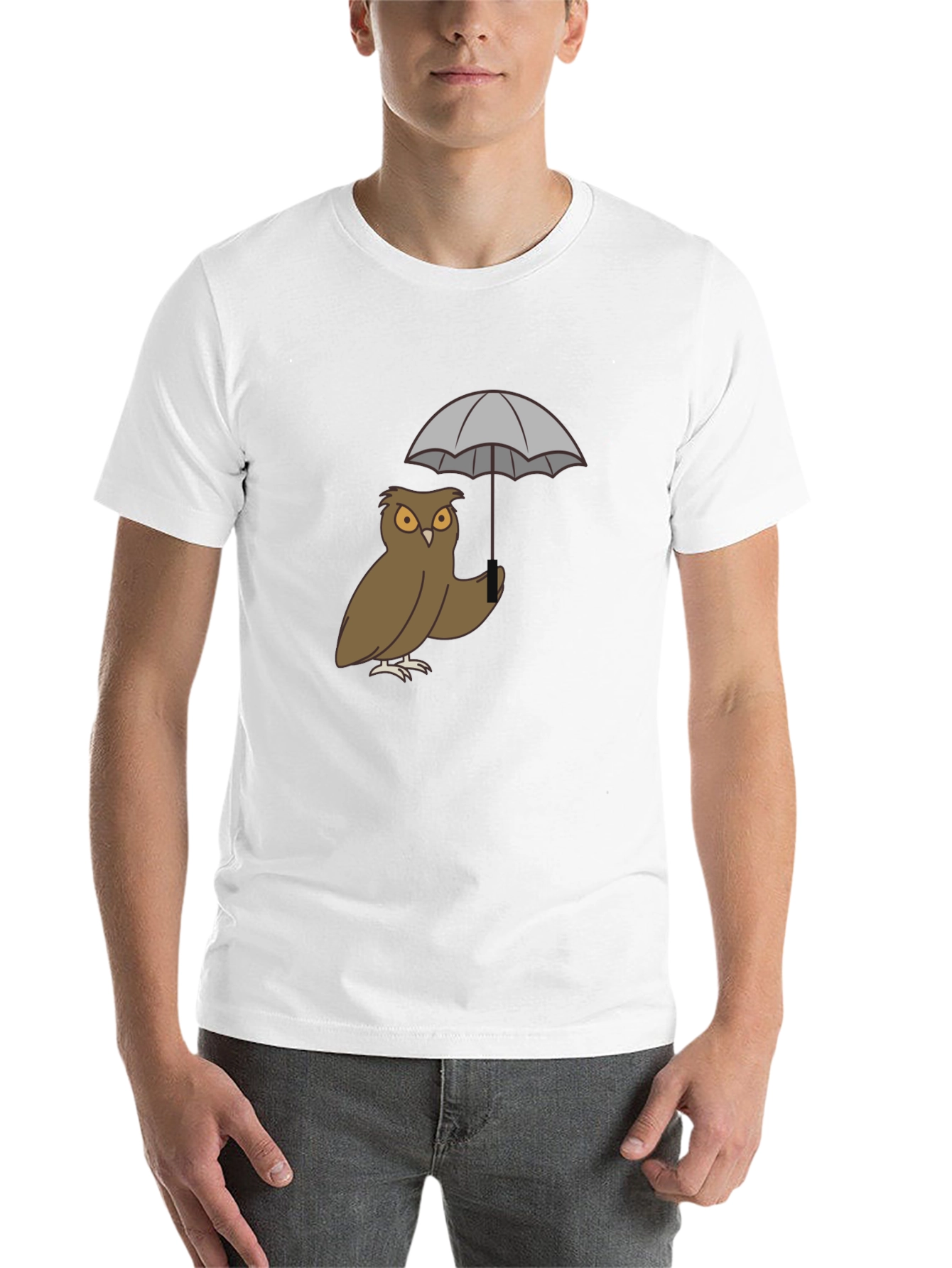 Black Owl Umbrella Graphic T-Shirt view 14
