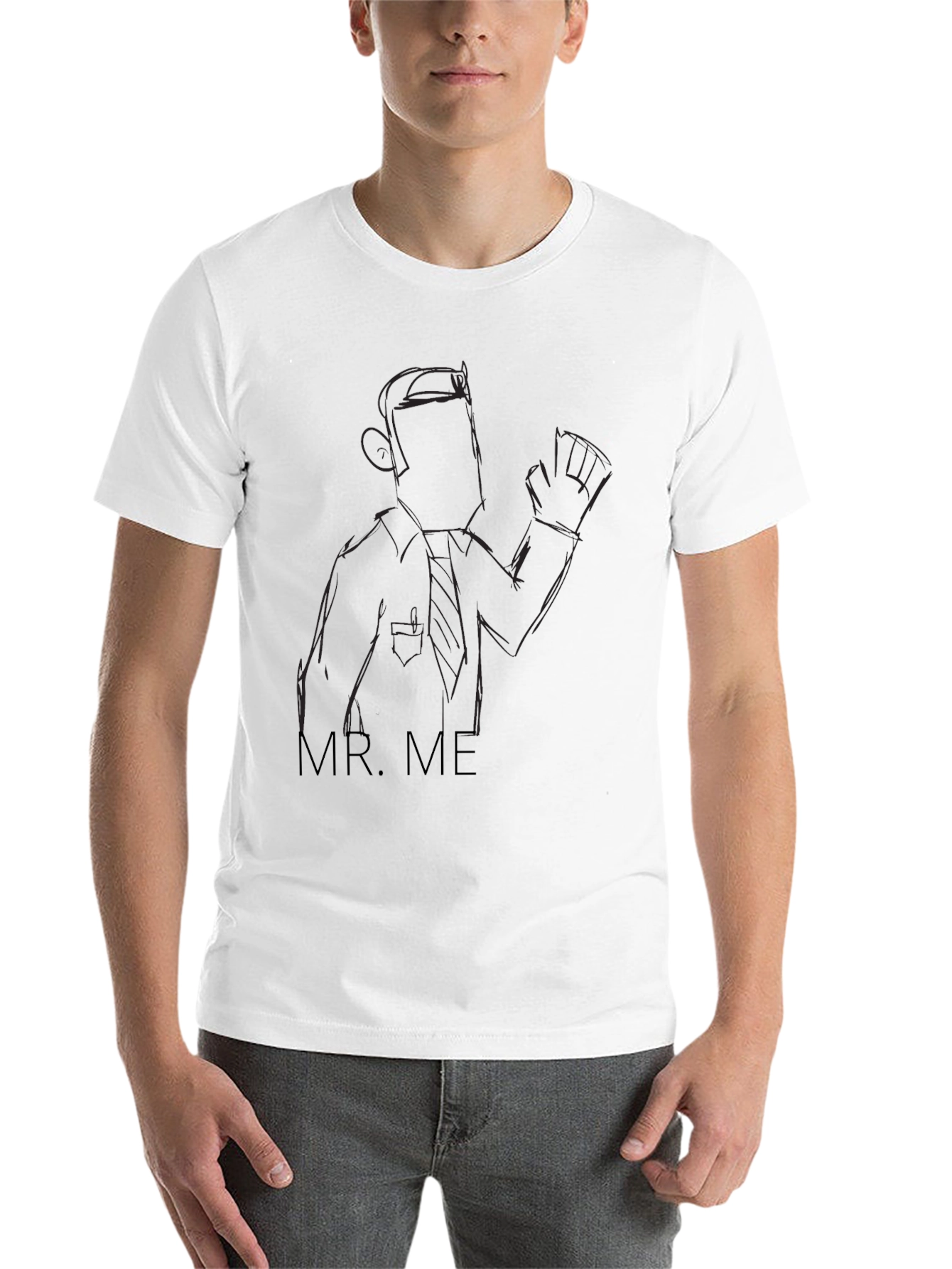 Black Mr. Me Sketch Black T-Shirt view 14