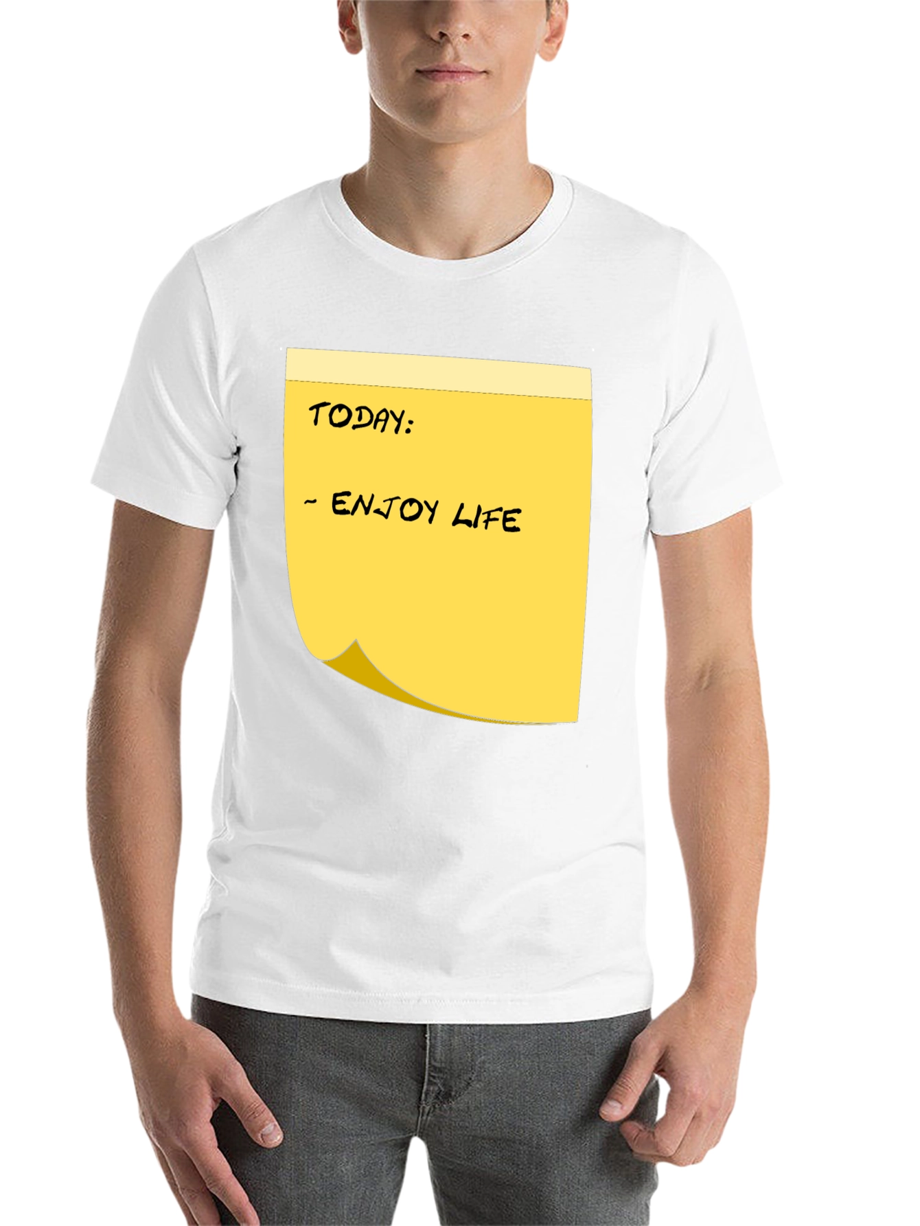Black Enjoy Life Sticky Note Graphic Tee - Black view 14