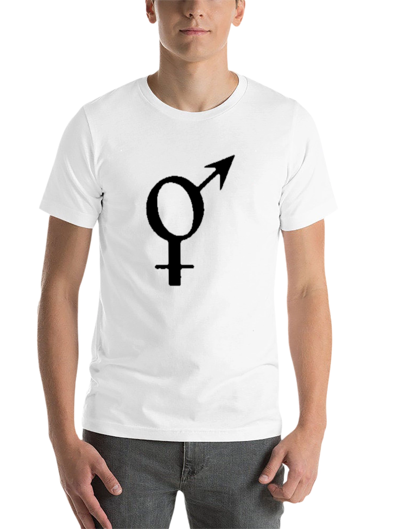 Black Gender Symbol Black Tee - Unisex Trans Pride view 14