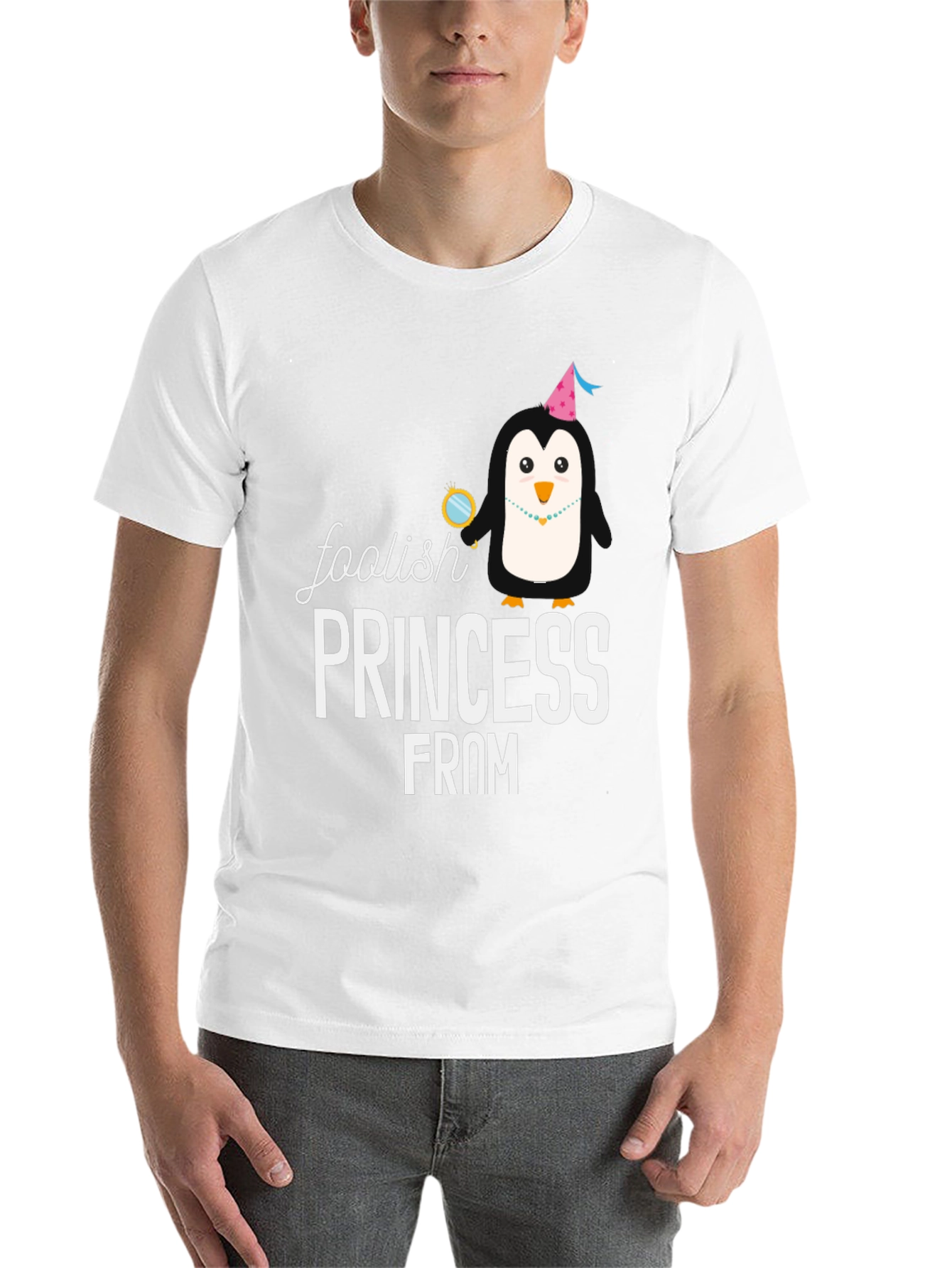 Black Foolish Princess Penguin Graphic T-Shirt view 14