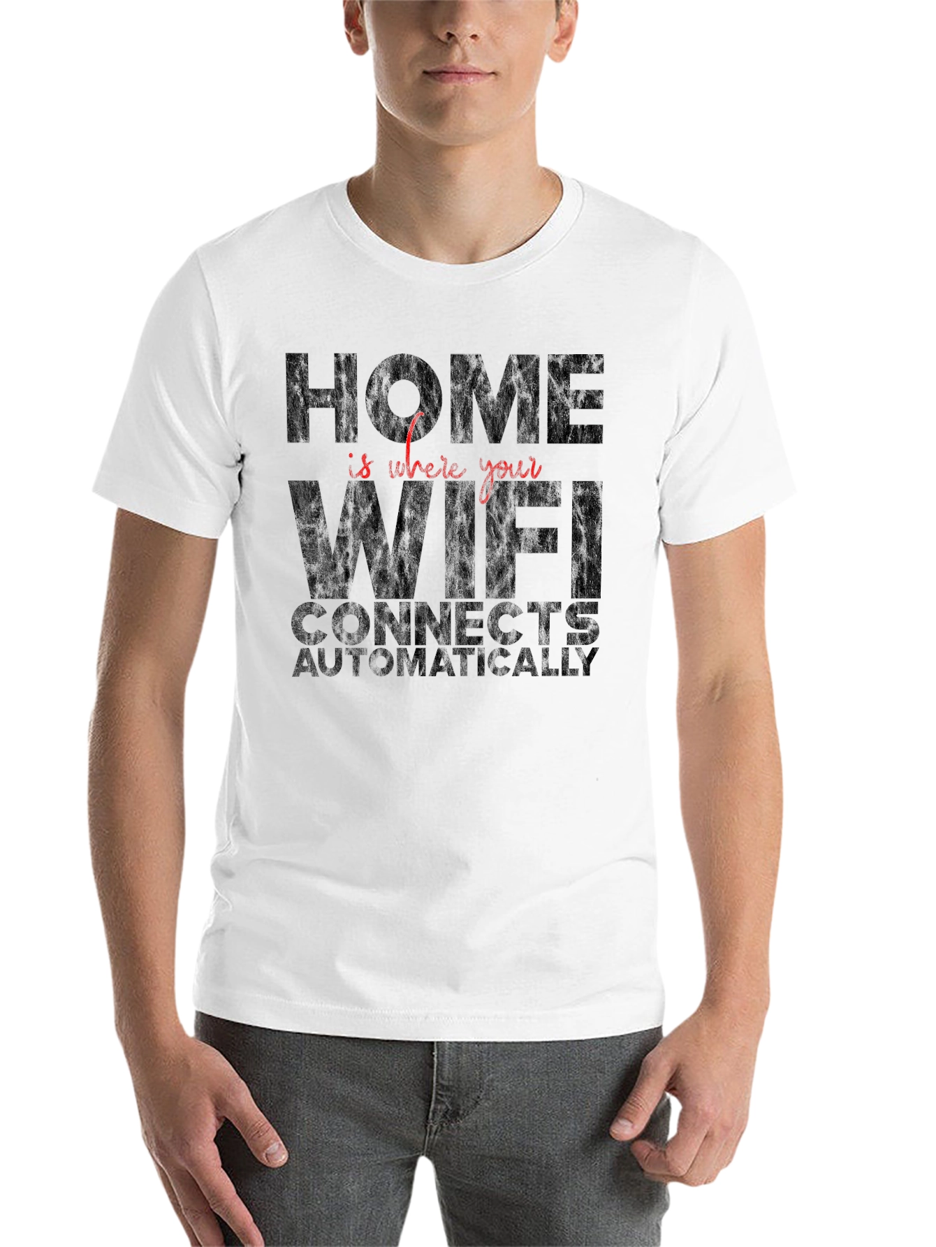 Black Home is Where WiFi Connects T-Shirt view 14