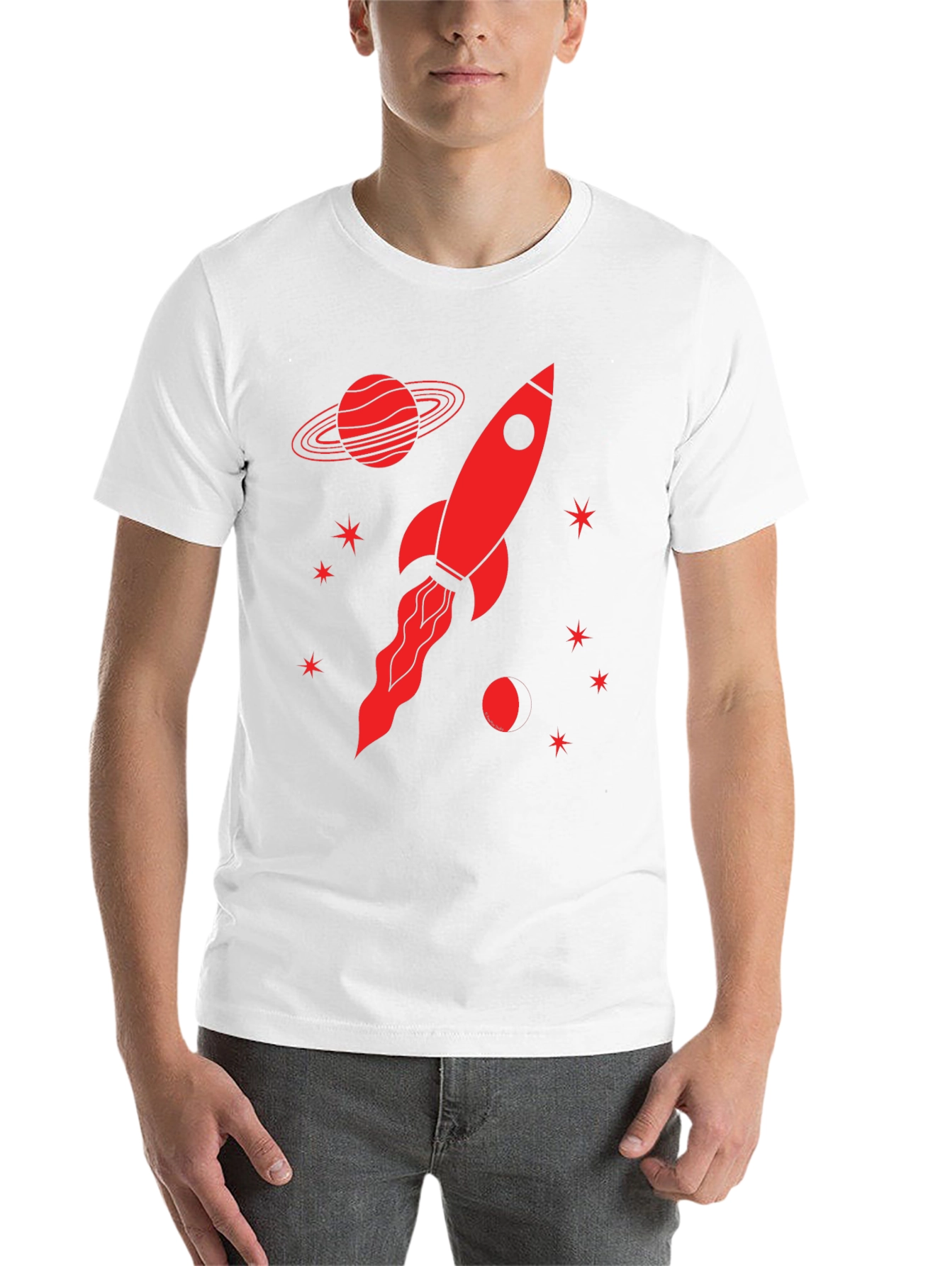 Black Rocket Planet Graphic T-Shirt - Black view 14