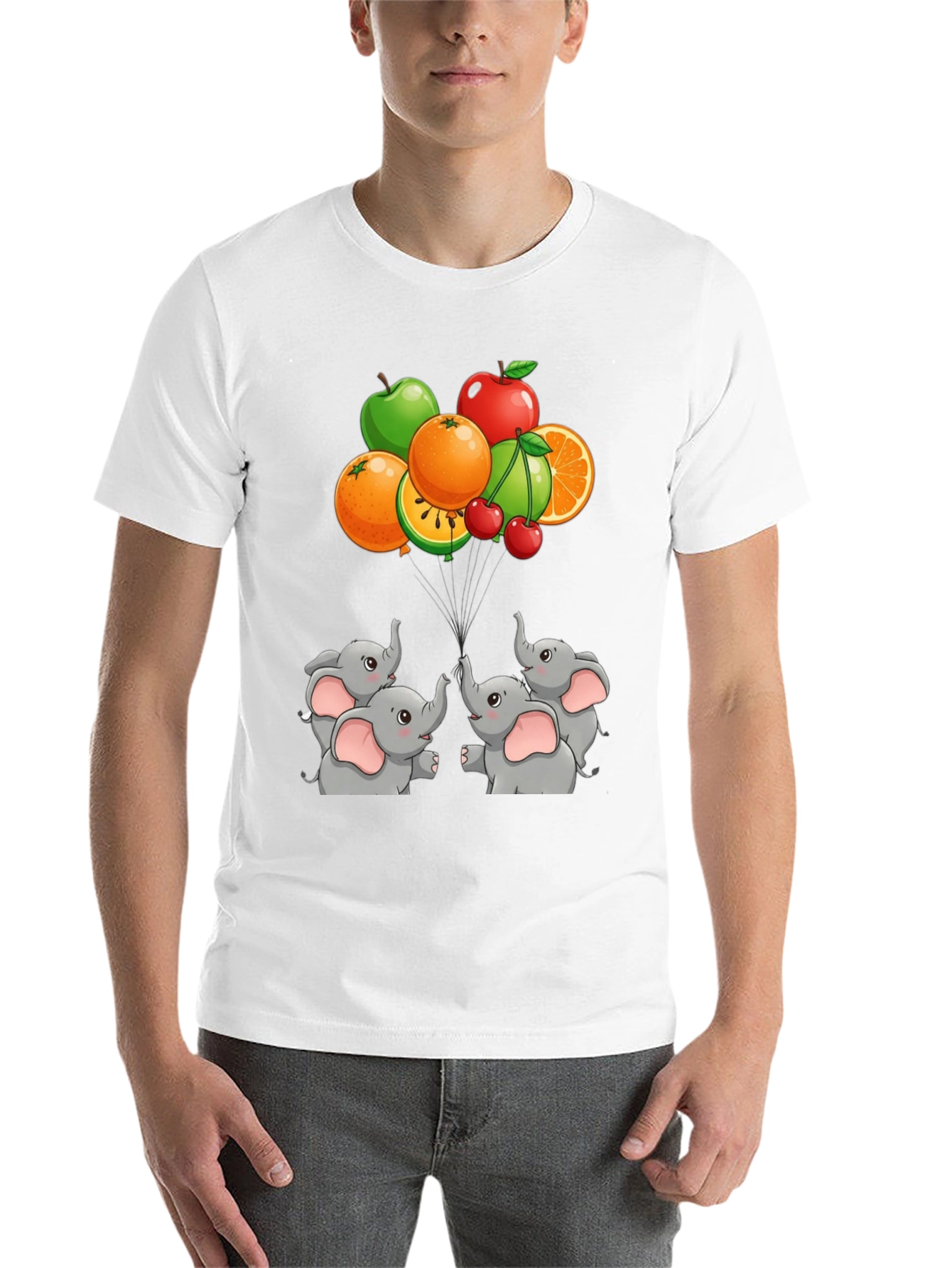 Black Elephant & Fruit Graphic Tee view 14