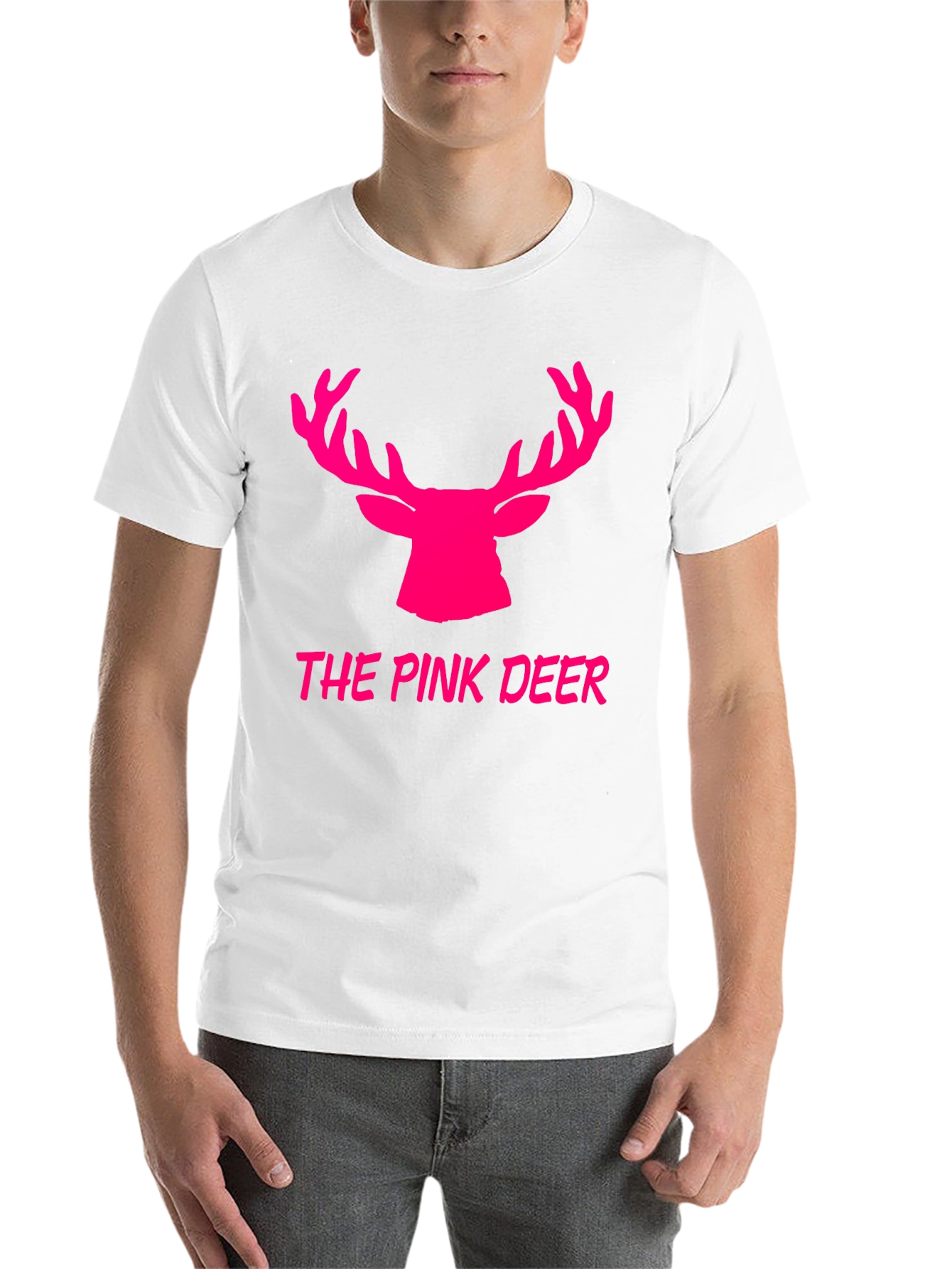 The Pink Deer Graphic Tee - Black Cotton Blend Shirt - 14