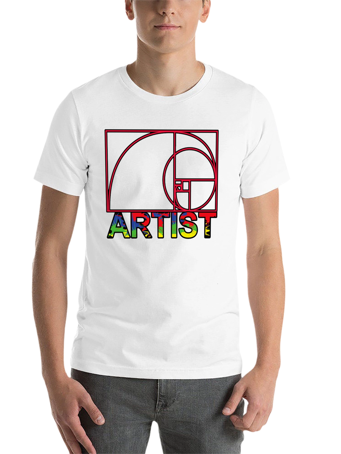 Black Artist Fibonacci Sequence Graphic Tee - Unique Design view 14