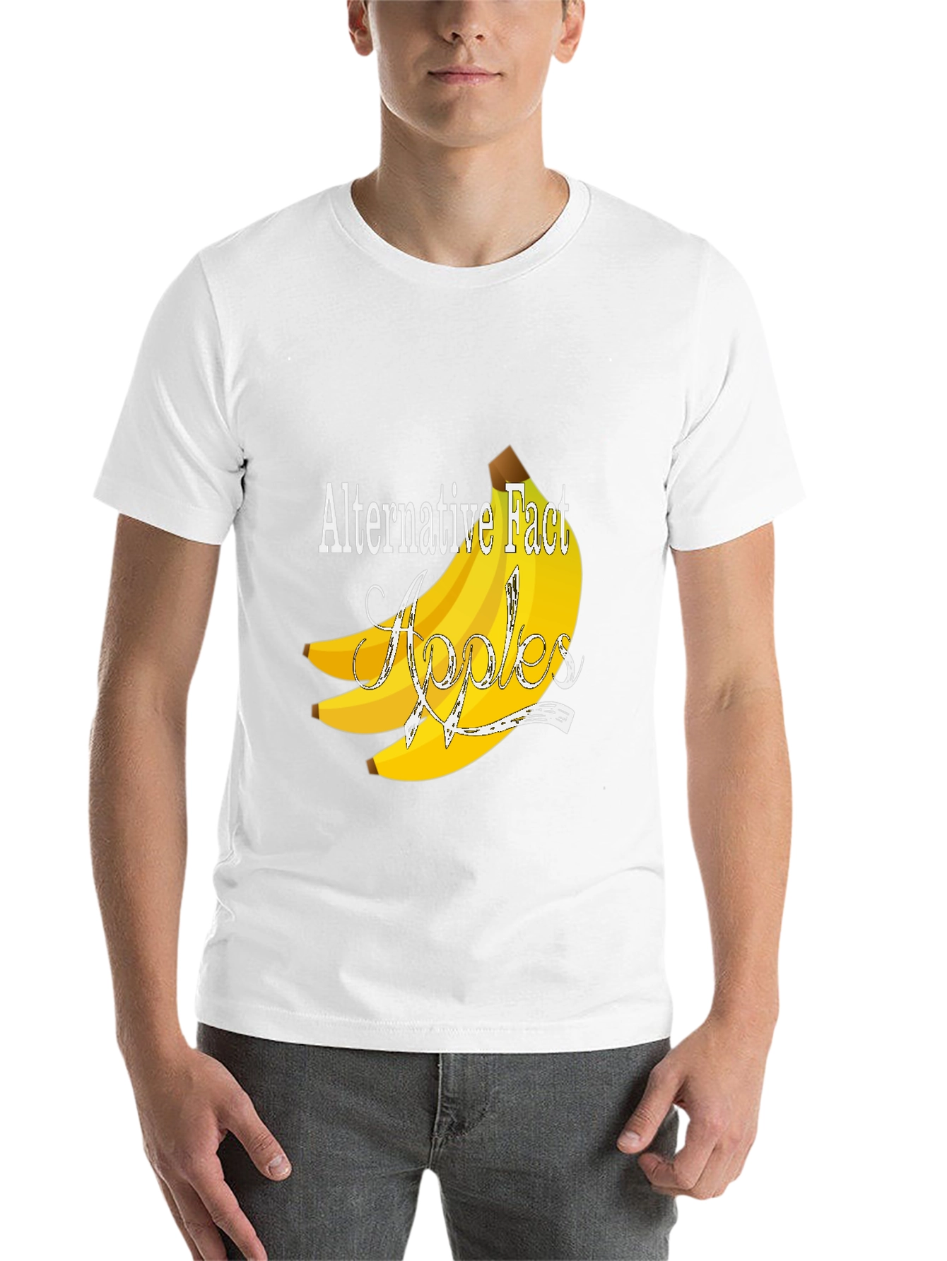 Black Alternative Fact Apples T-Shirt - Funny Banana Tee view 14