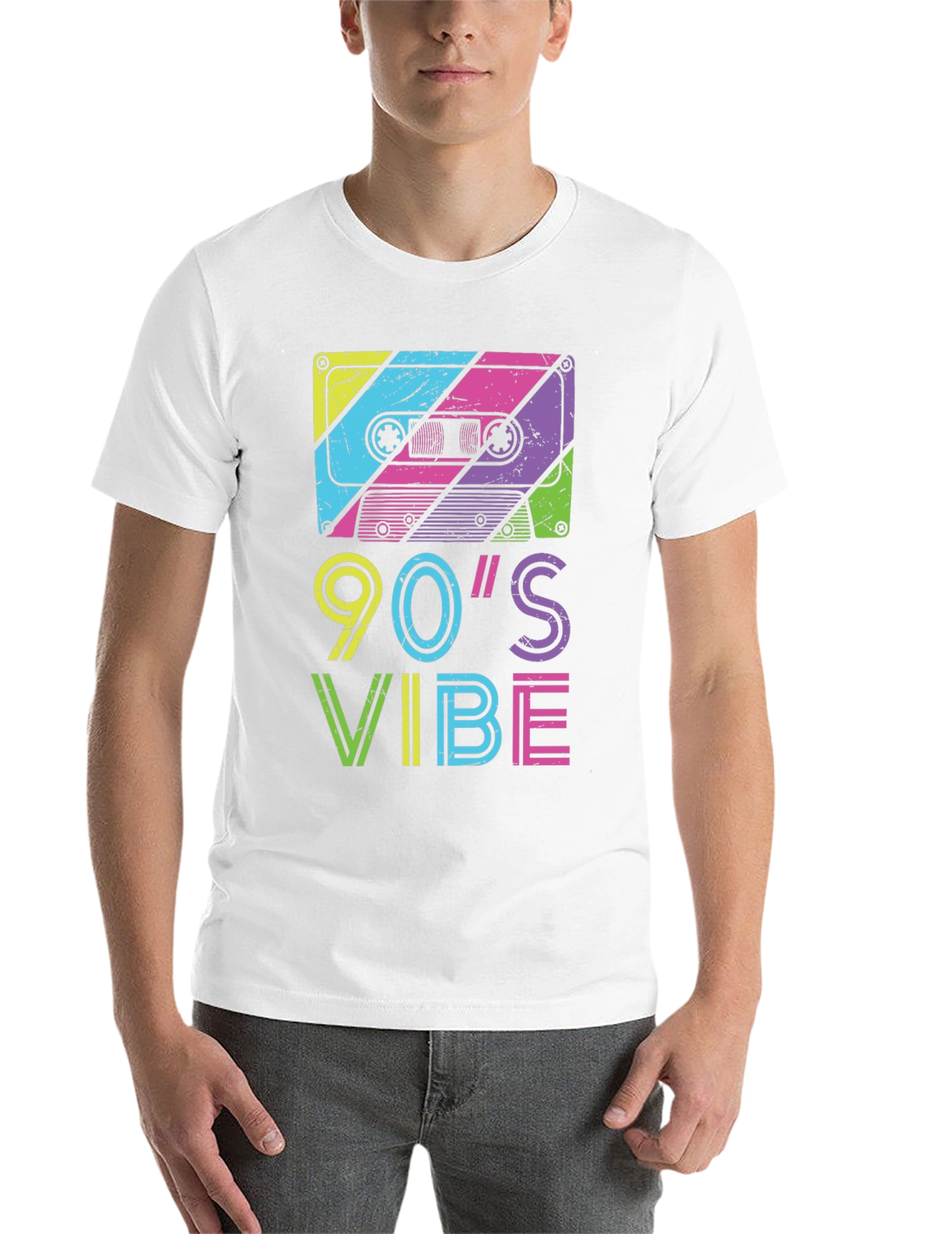90's Vibe Graphic Tee - Retro Cassette Design - 14