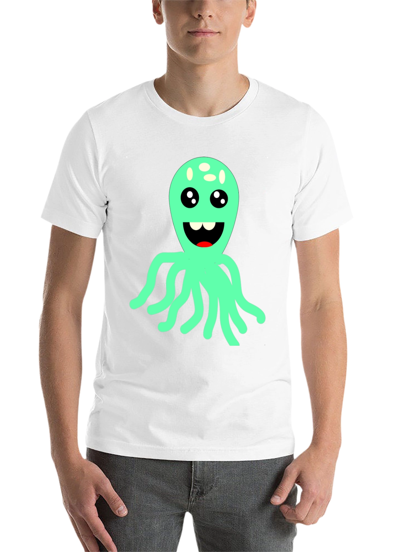 Black Cute Octopus Graphic T-Shirt - Black view 14