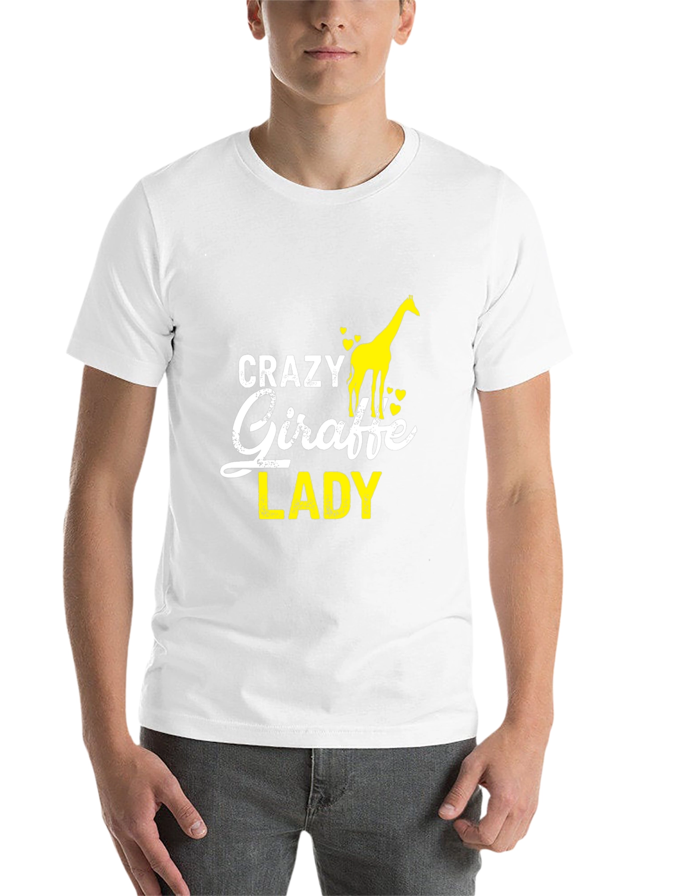Black Crazy Giraffe Lady T-Shirt - Funny Animal Lover Tee view 14