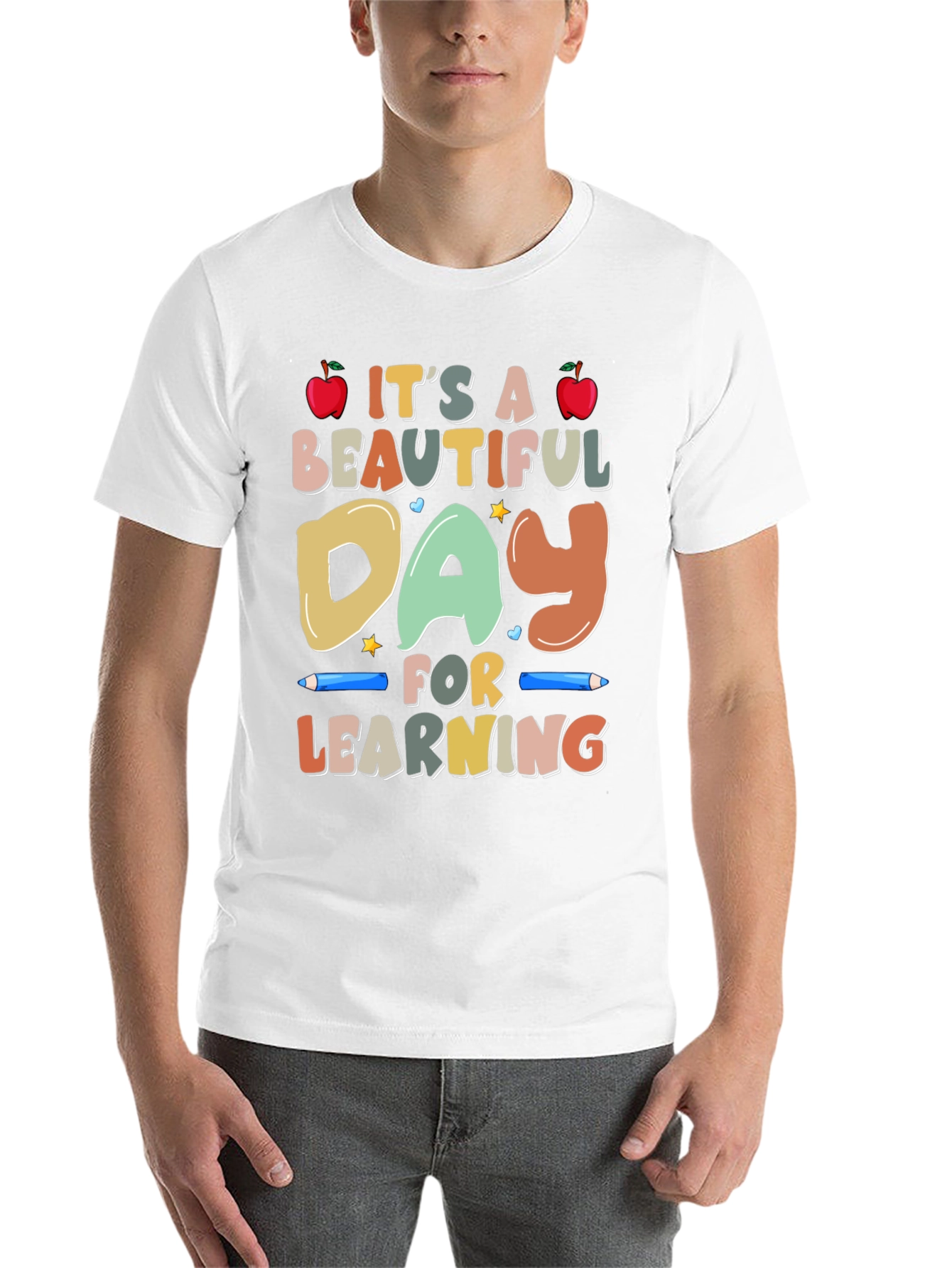 Black It's a Beautiful Day for Learning T-Shirt view 14