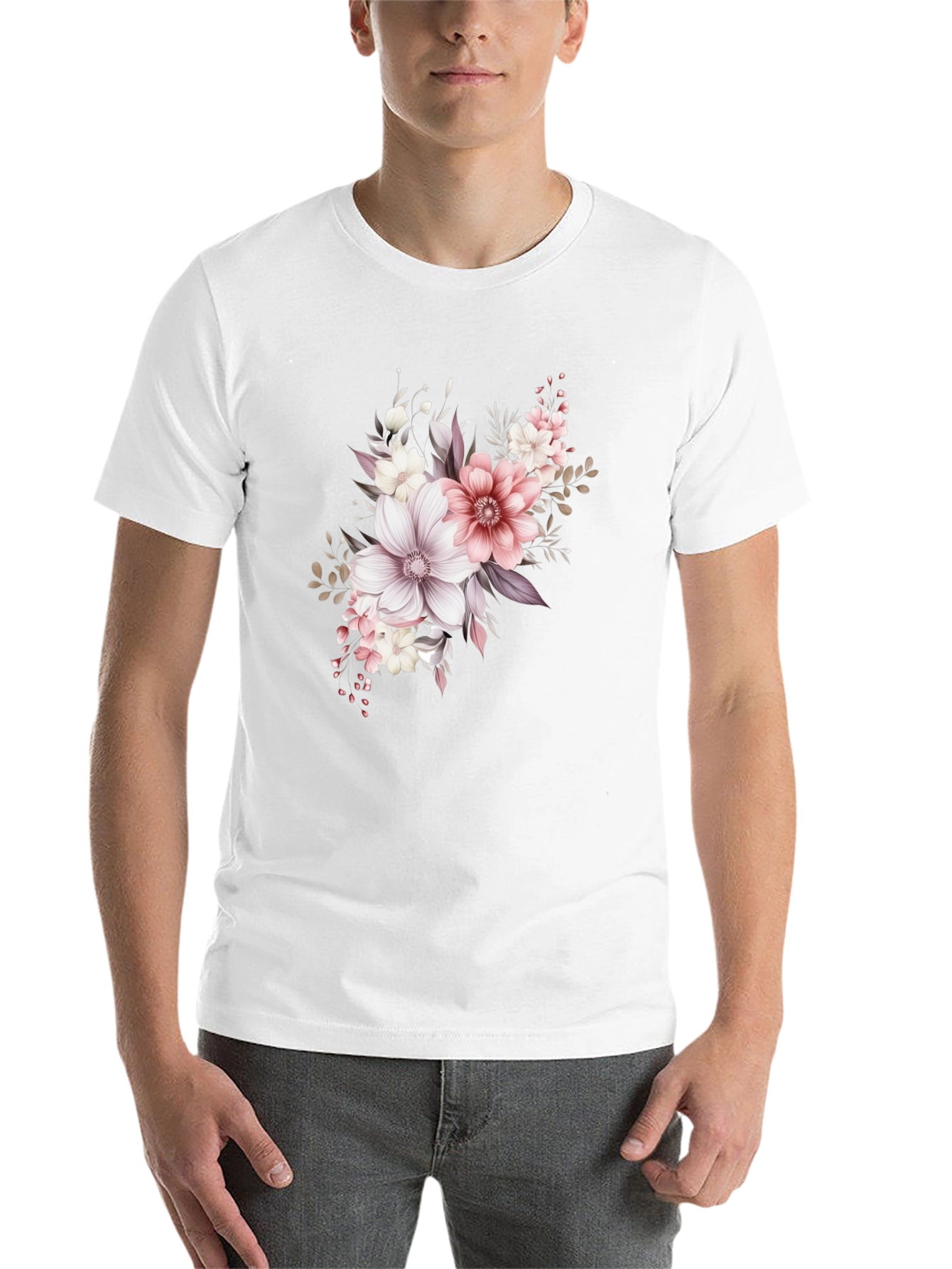 Black Floral Print Black T-Shirt view 14