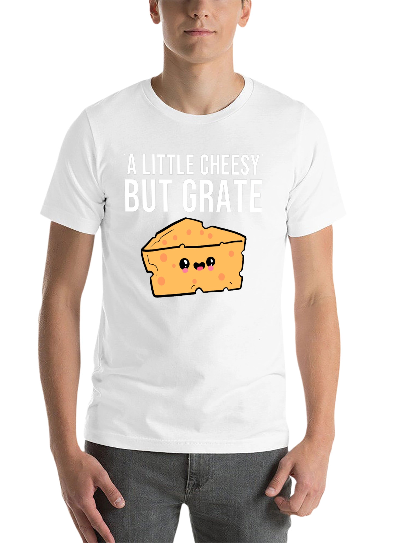 Black Cheesy Pun T-Shirt - A Little Cheesy But Grate! view 14