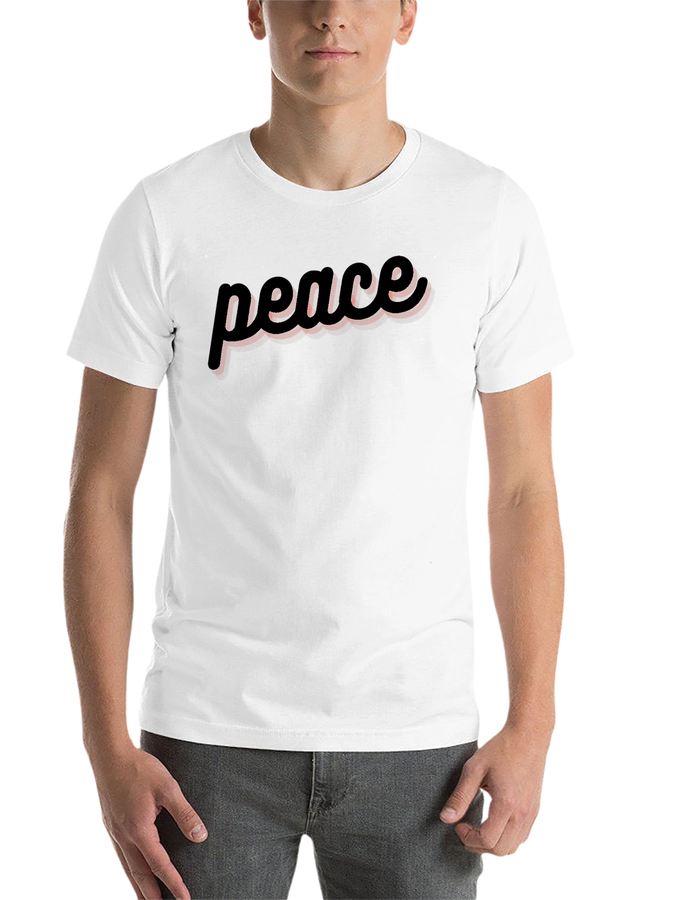 Black Peace Graphic Tee - Soft Cotton Casual Top view 14