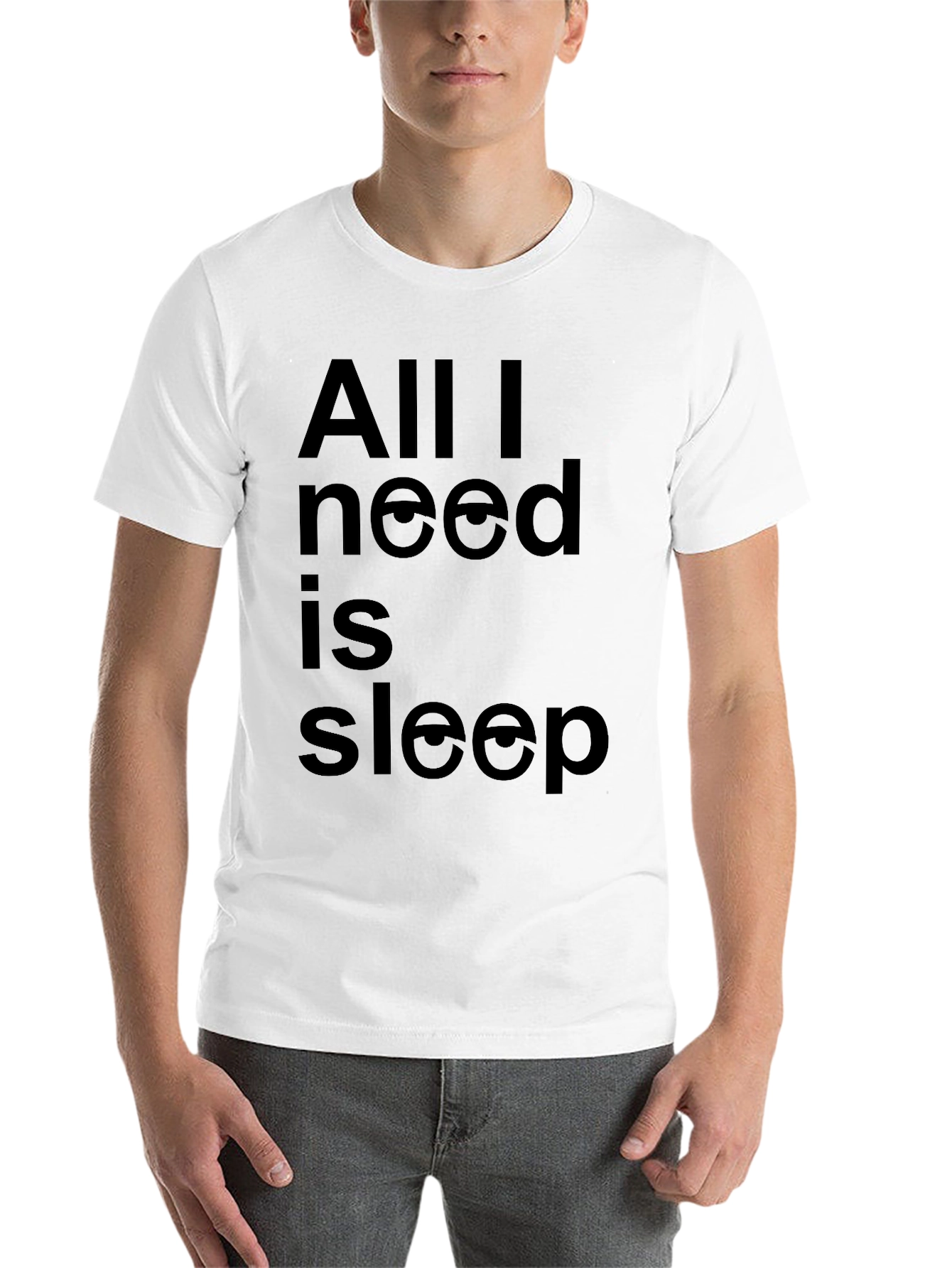 Black All I Need Is Sleep Funny Graphic Tee - Black T-Shirt view 14