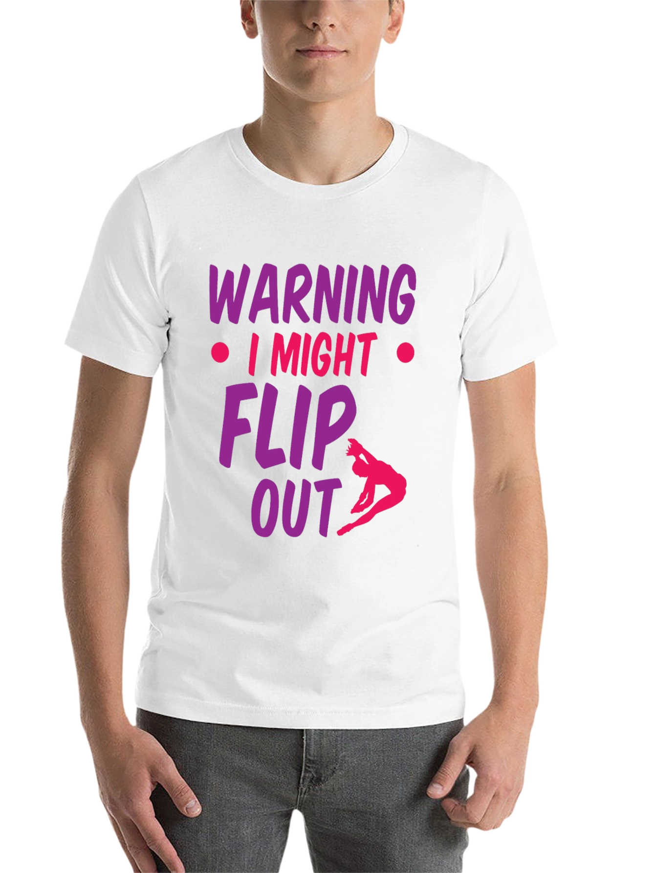 Black Warning I Might Flip Out Gymnast T-Shirt view 14