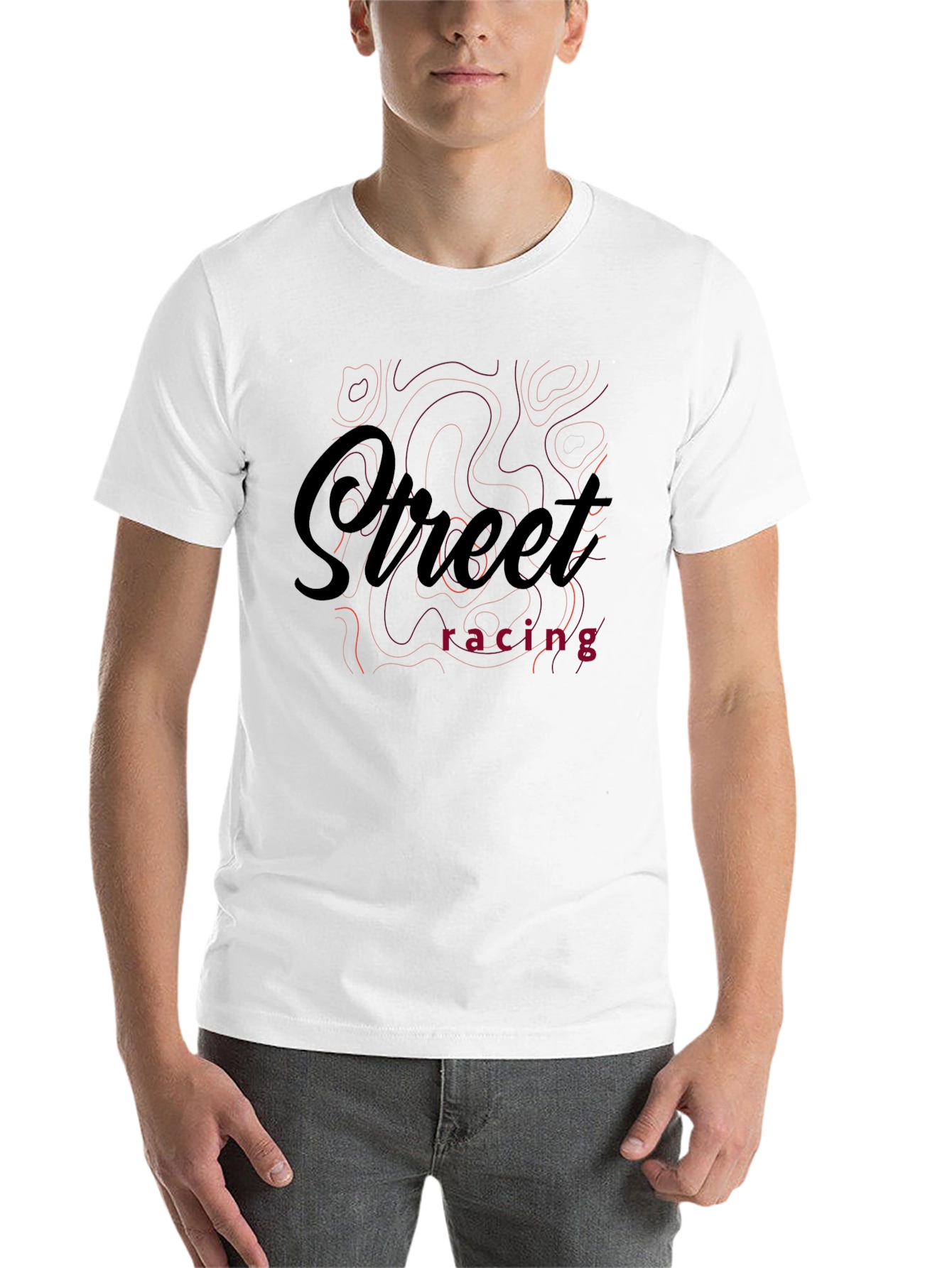 Black Street Racing Graphic Print Black T-Shirt view 14