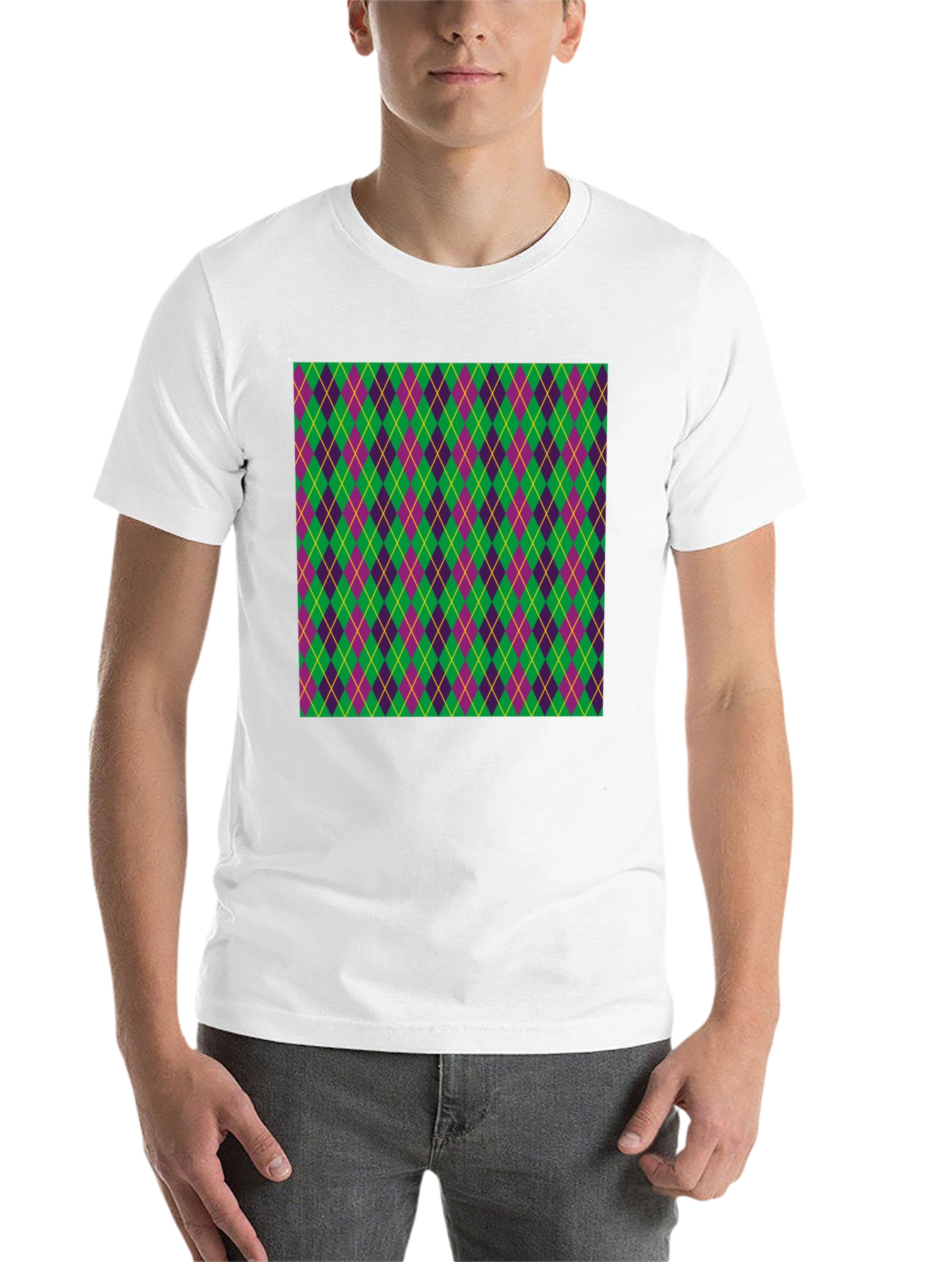 Black Mardi Gras Argyle T-Shirt, Festival Fashion view 14