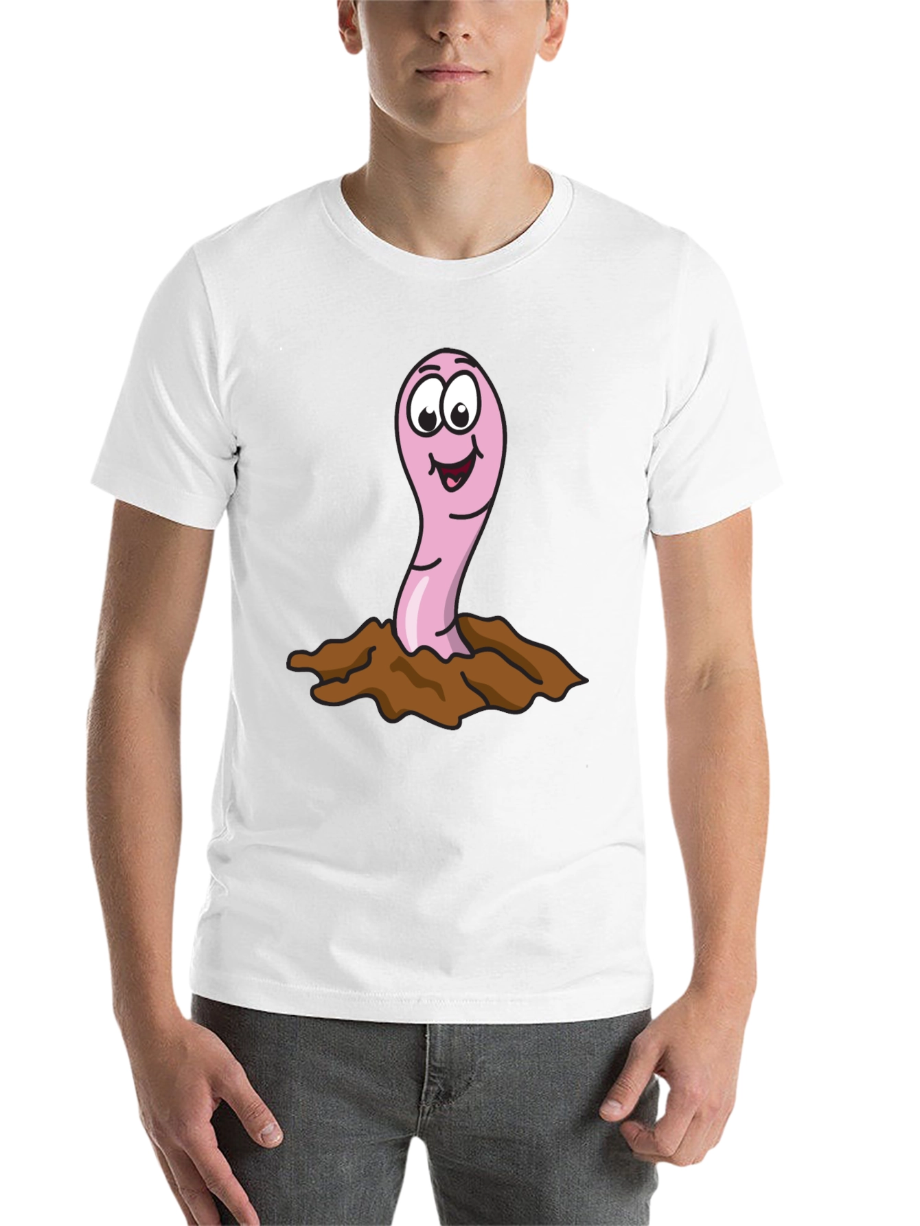 Black Funny Worm T-Shirt - Cartoon Earthworm Tee view 14