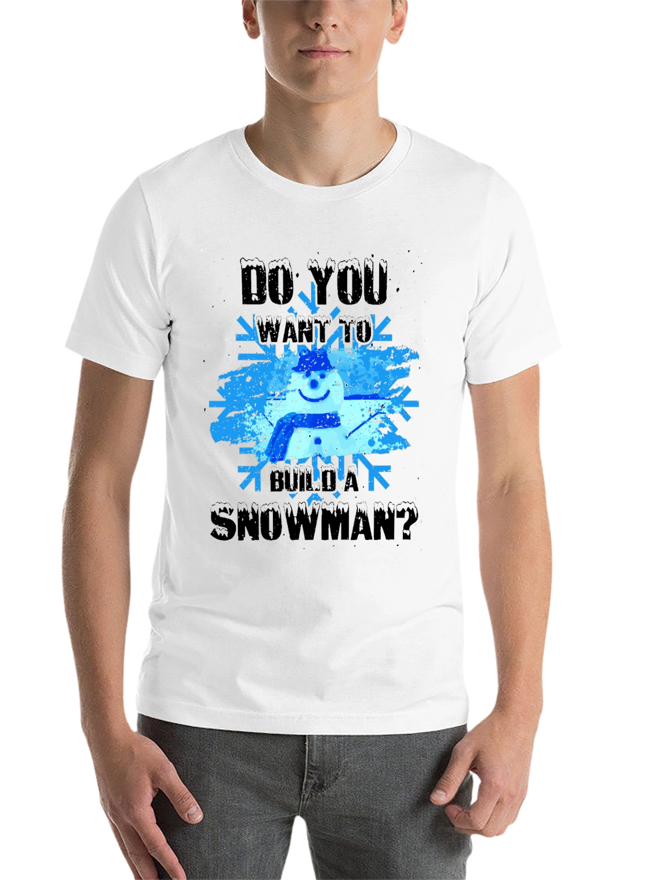 Black Do You Want to Build a Snowman T-Shirt view 14