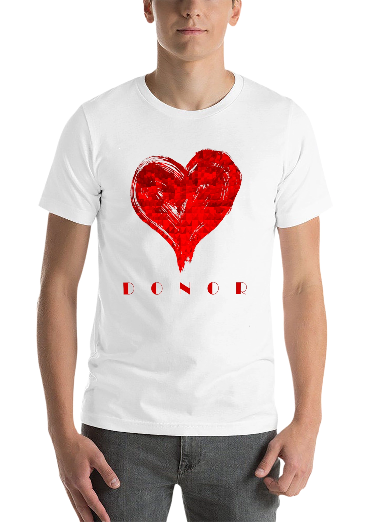 Black Red Heart Donor Graphic Tee - Unisex view 14