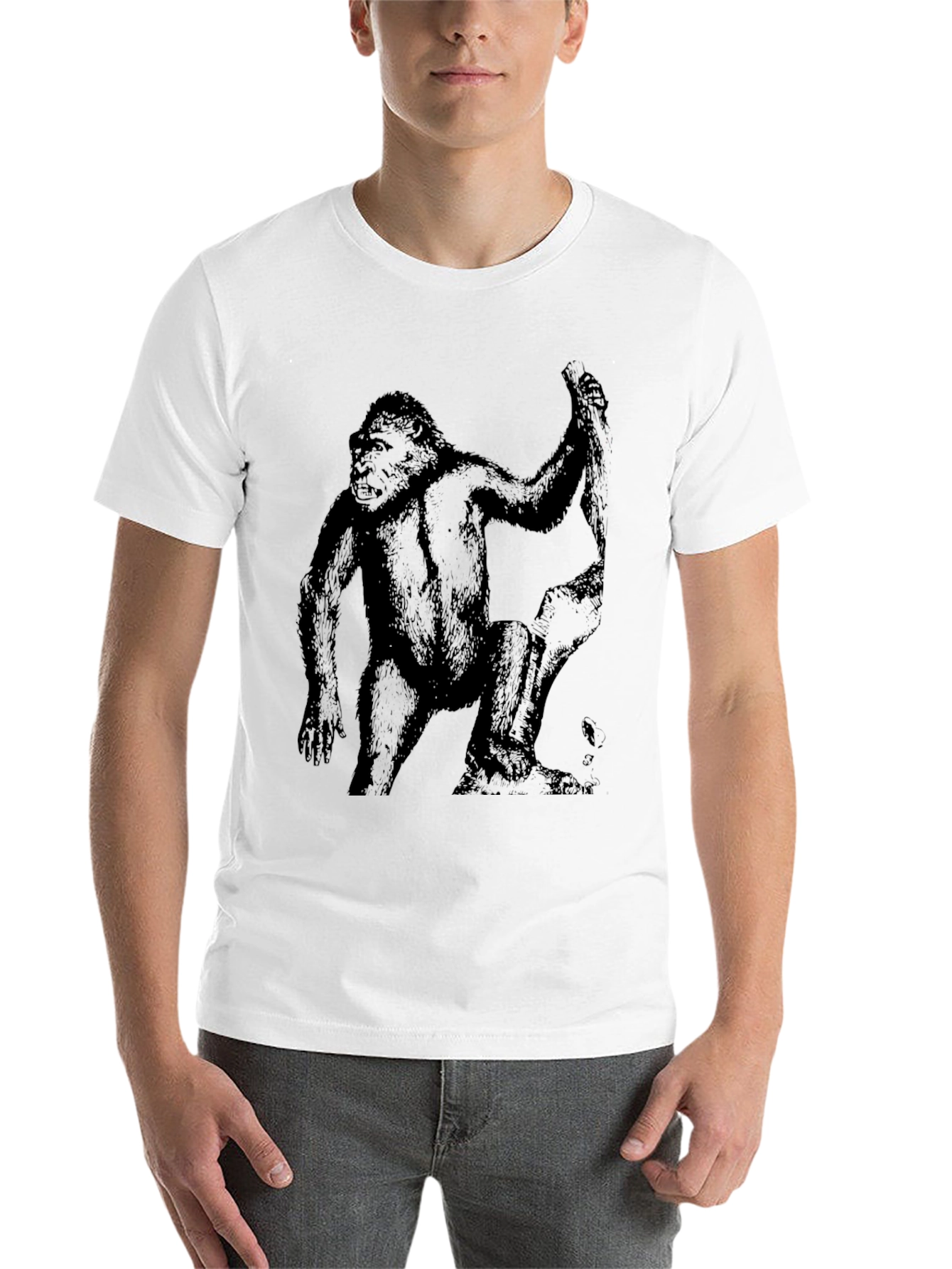 Black Gorilla Graphic Tee - Classic Black Cotton Shirt view 14