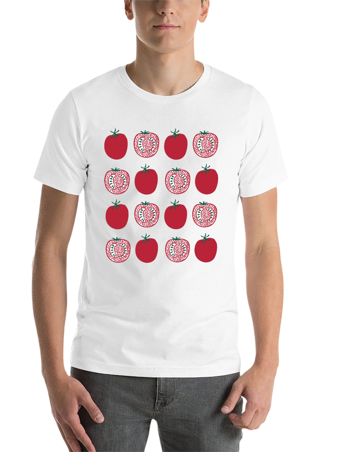 Black Tomato Pattern Black T-Shirt view 14