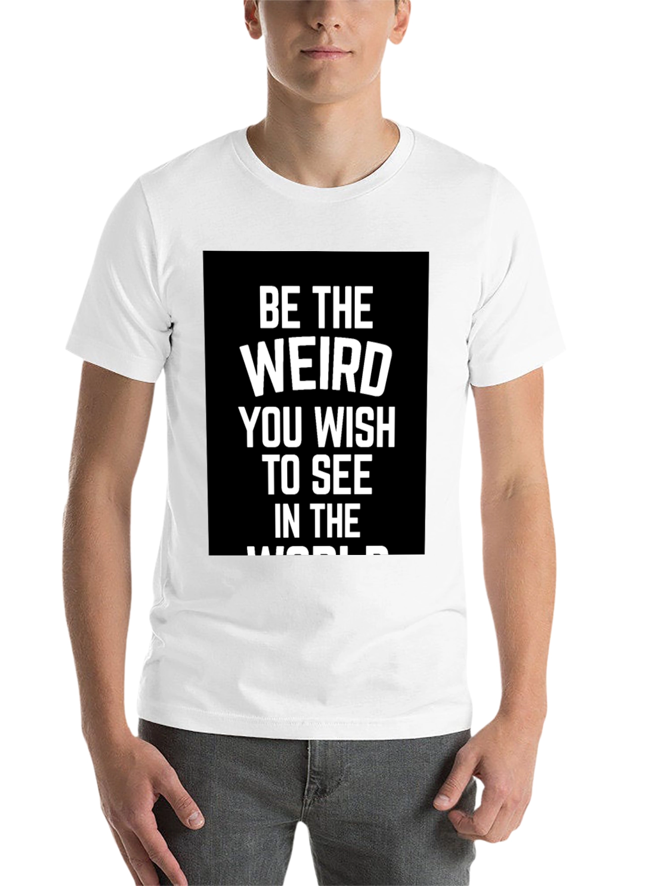 Black Be The Weird T-Shirt - Inspirational Graphic Tee view 14