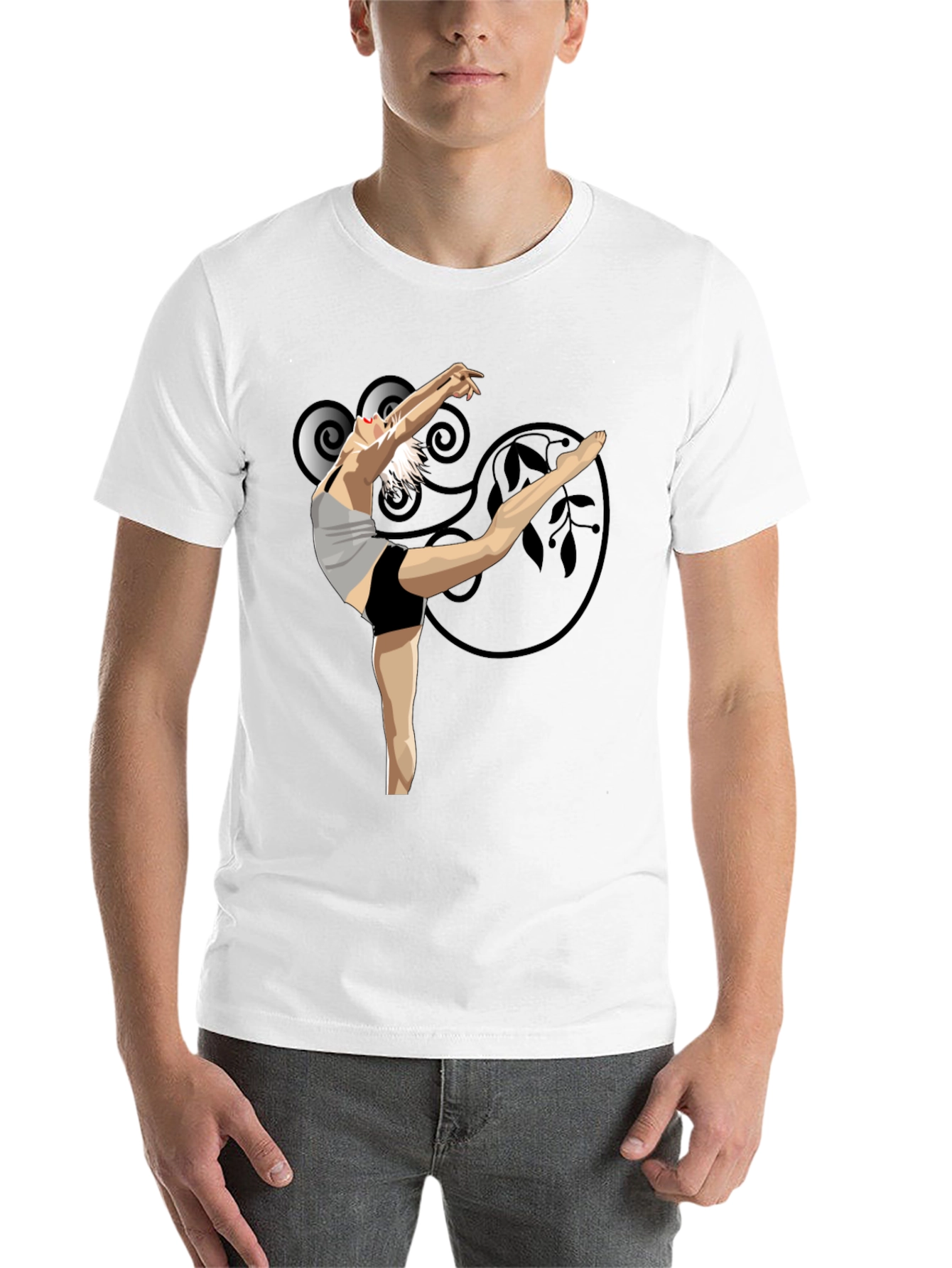 Black Ballet Dancer Graphic Black T-Shirt view 14