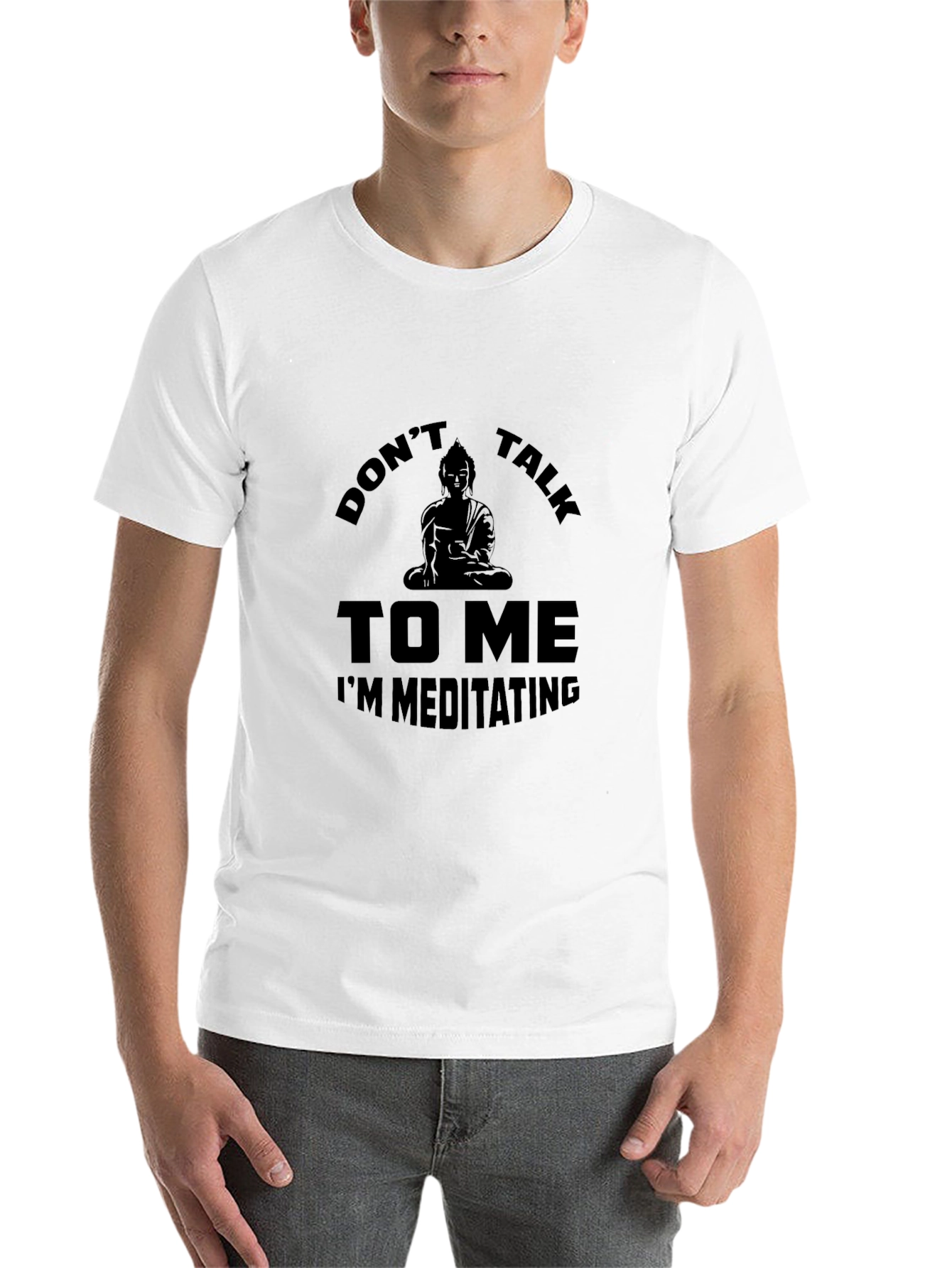Black Don't Talk to Me Meditating T-Shirt view 14