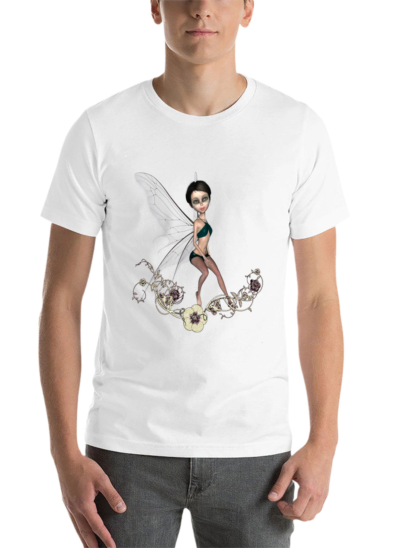 Black Fairy Graphic T-Shirt - Fantasy Art Tee view 14