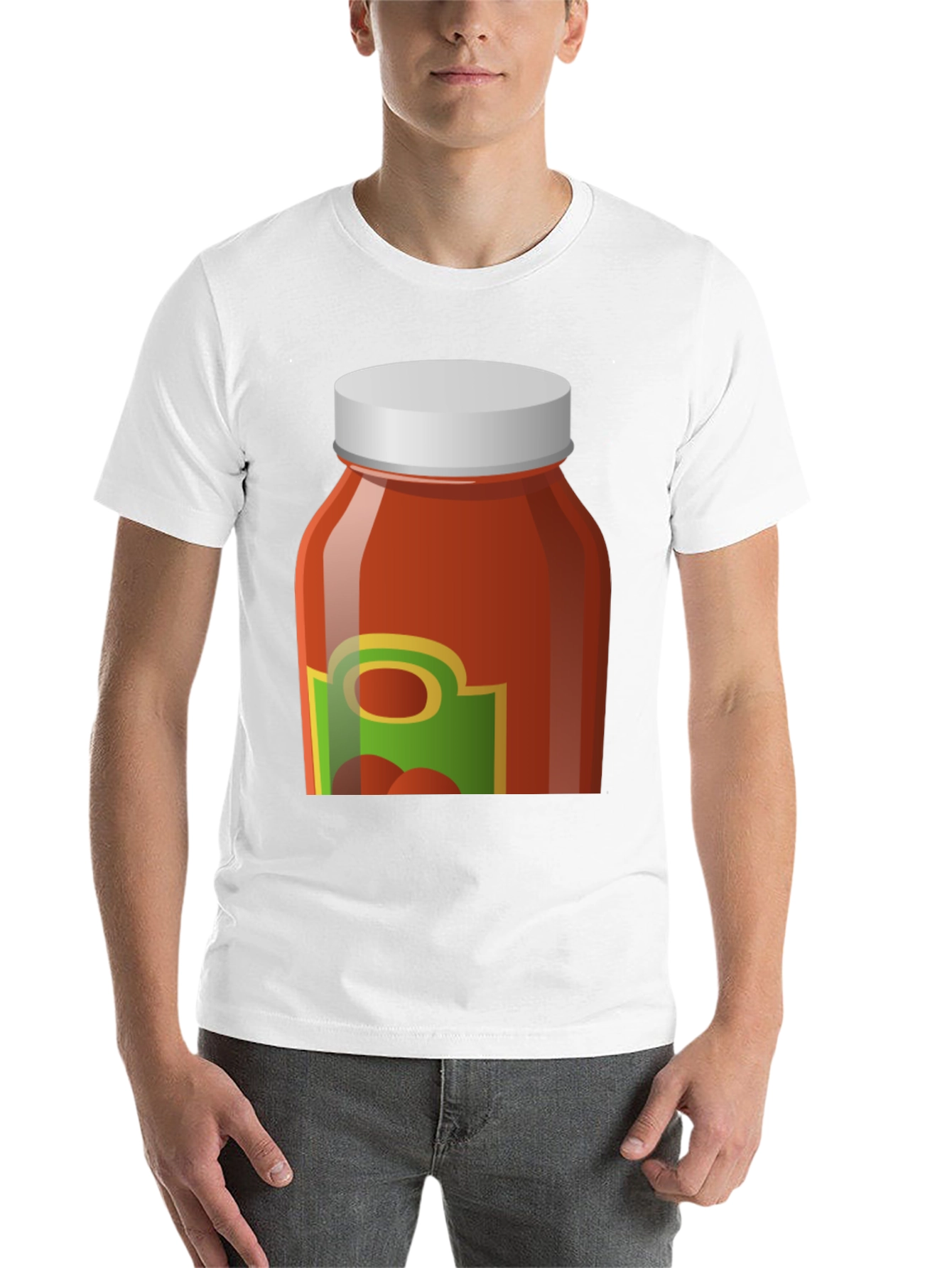 Black Tomato Sauce Jar Graphic Tee - Novelty T-Shirt view 14