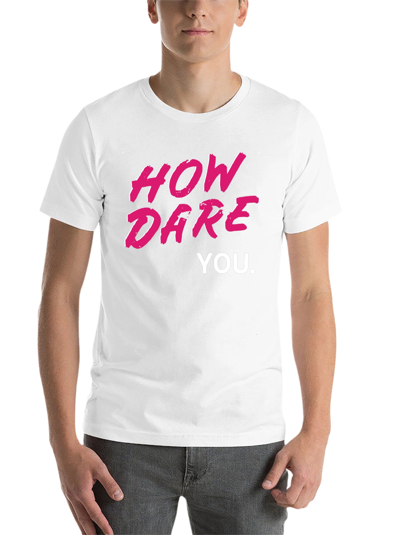 Black How Dare You Graphic Tee - Bold Statement T-Shirt view 14