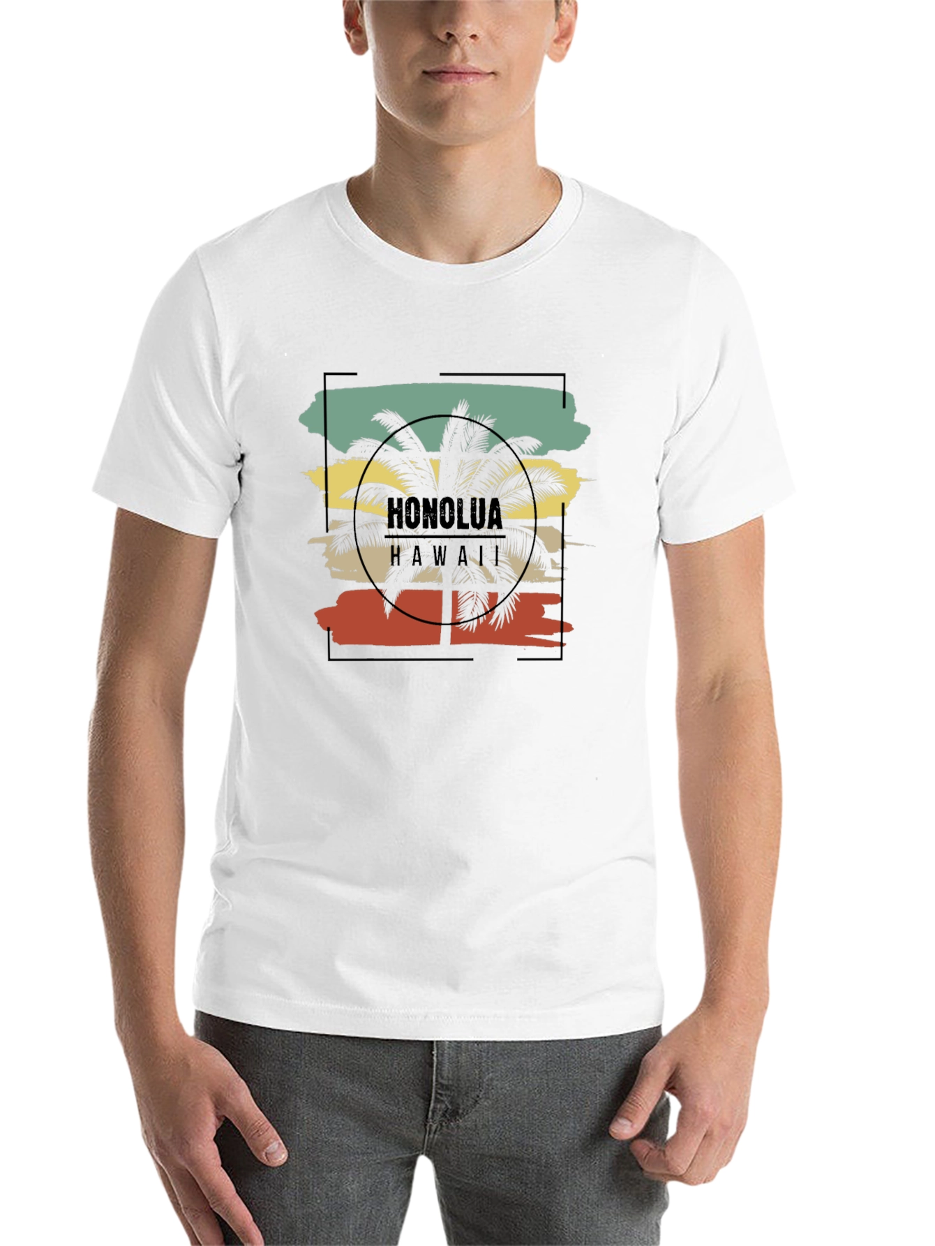 Black Honolulu Hawaii Palm Tree Graphic Tee view 14