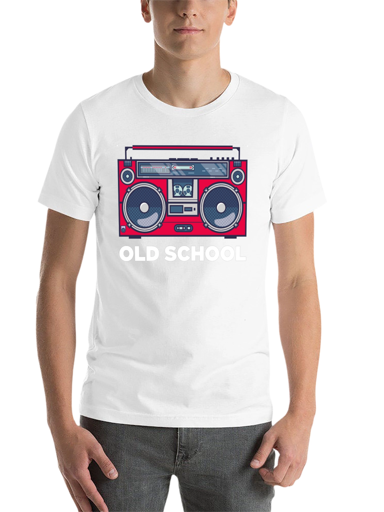 Black Old School Boombox Graphic T-Shirt view 14