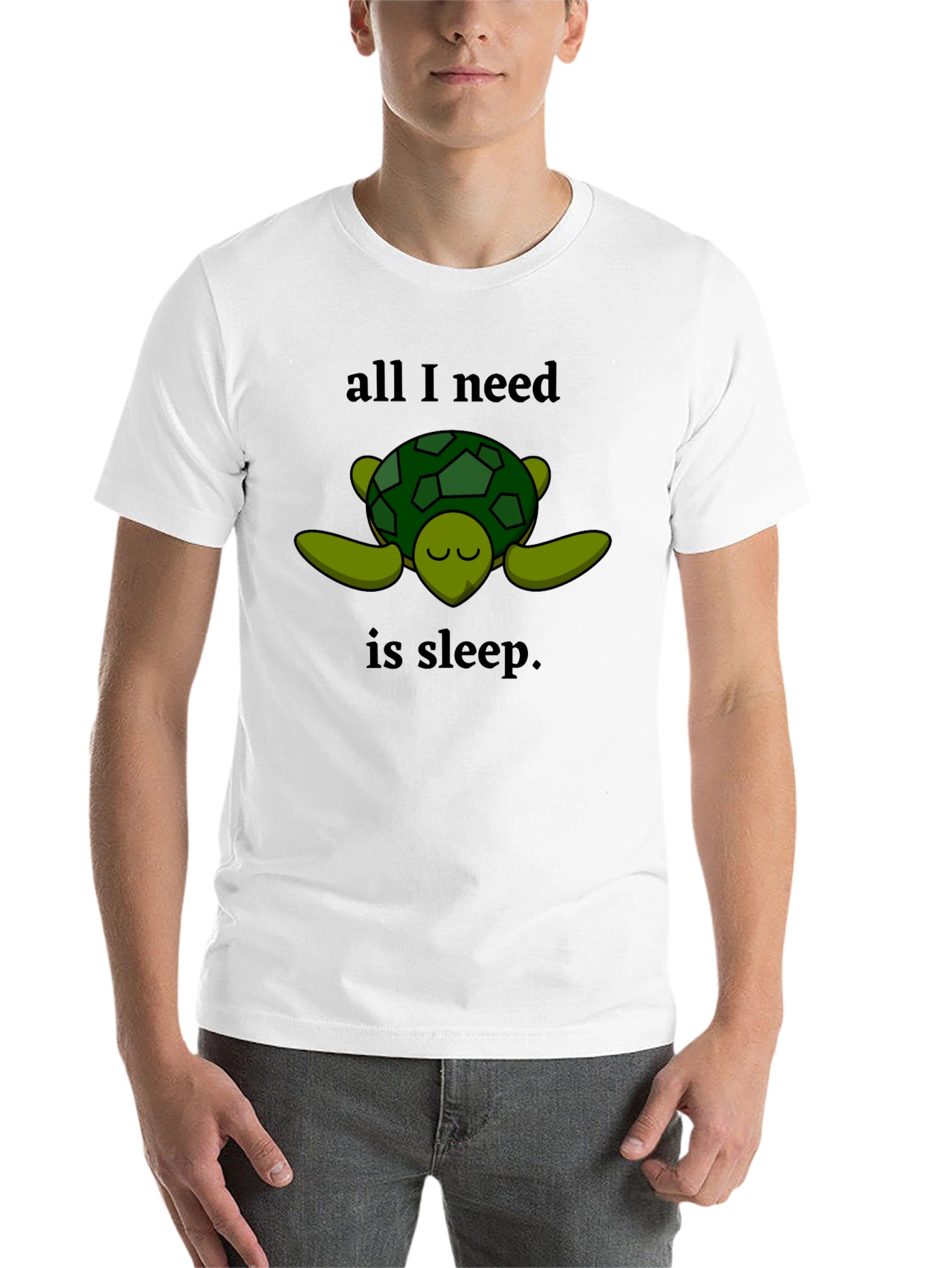Black All I Need is Sleep Turtle Graphic T-Shirt view 14