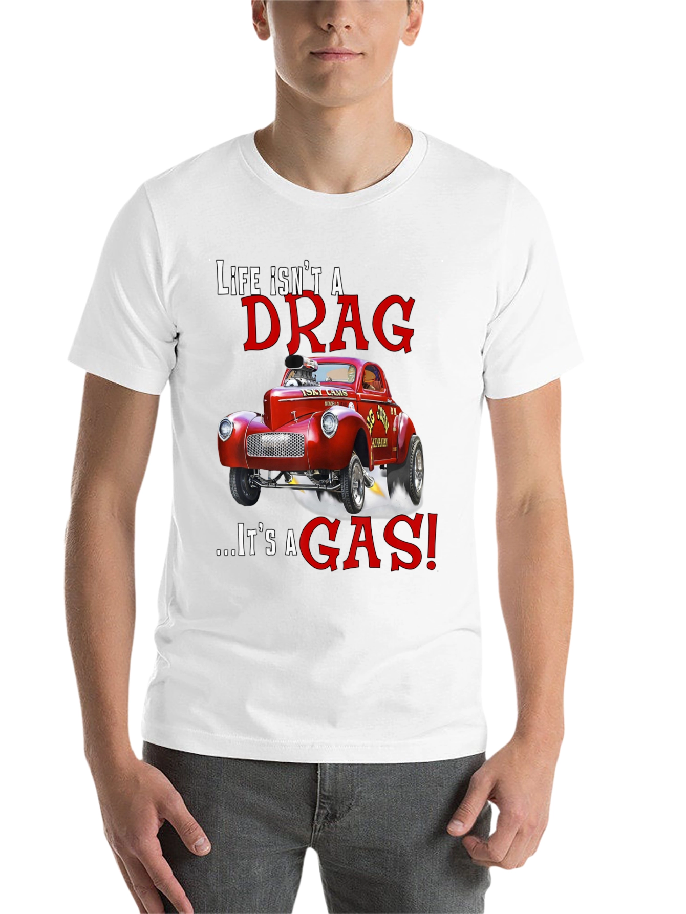Black Life Isn't a Drag T-Shirt: Hot Rod Design view 14