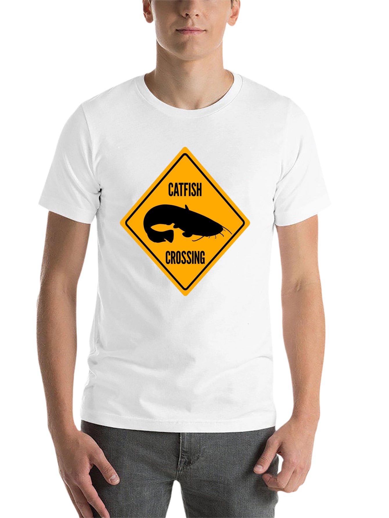 Black Catfish Crossing Graphic T-Shirt - Black view 14