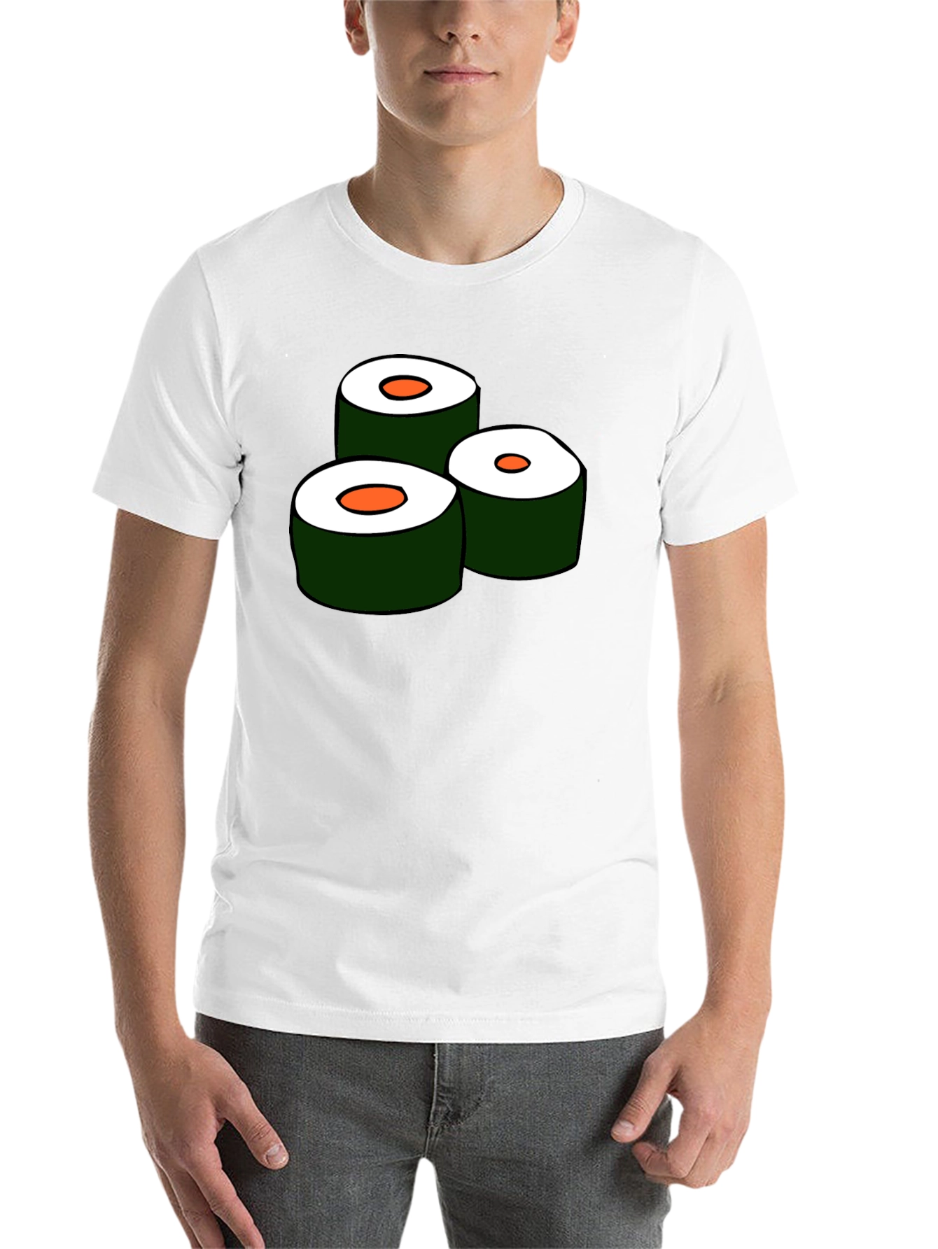 Black Sushi Roll Graphic Tee - Unique Foodie T-Shirt view 14